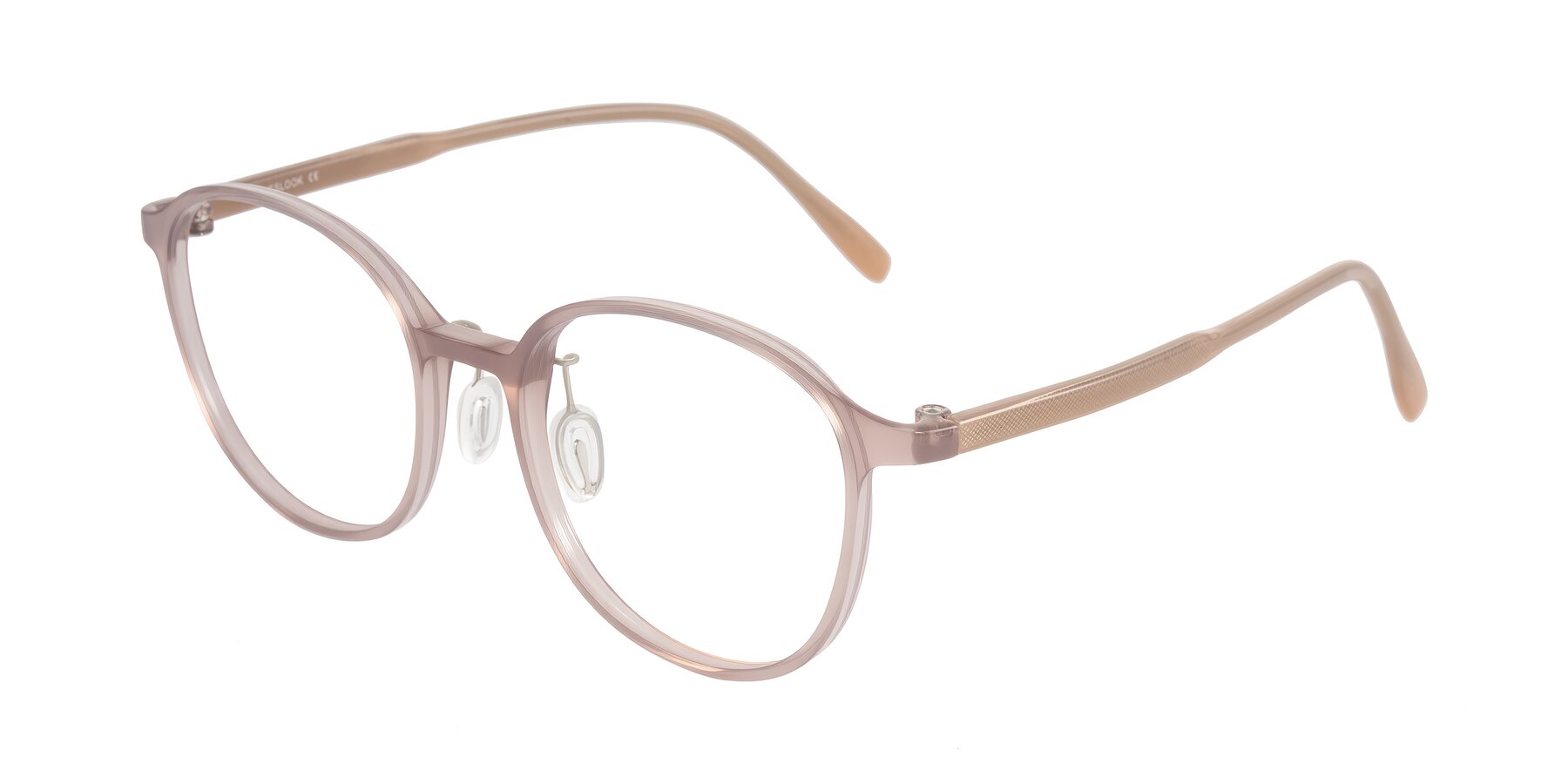 Angle of Vessani in Pastel Brown with Clear Eyeglass Lenses