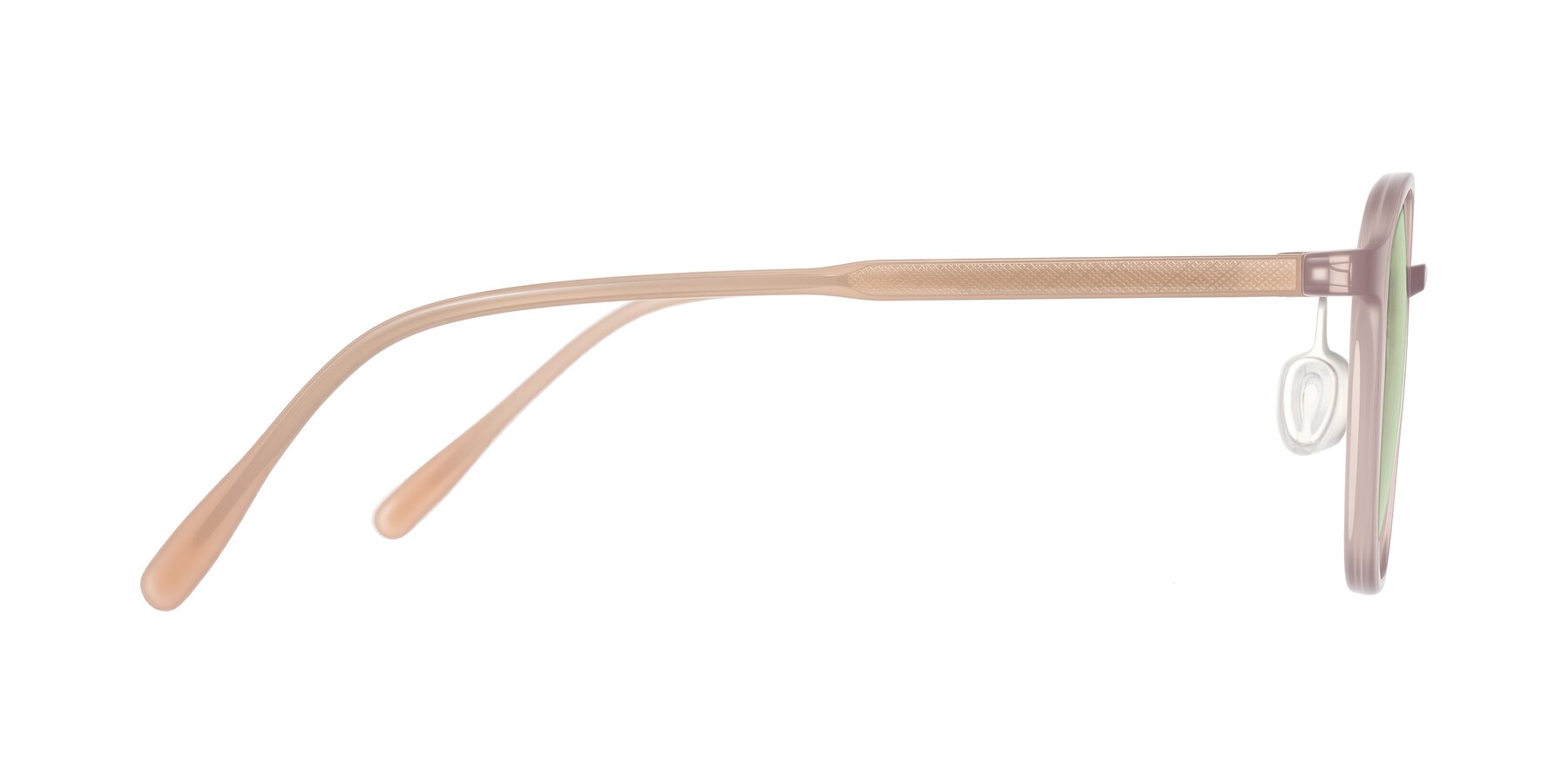 Side of Vessani in Pastel Brown with Light Green Tinted Lenses