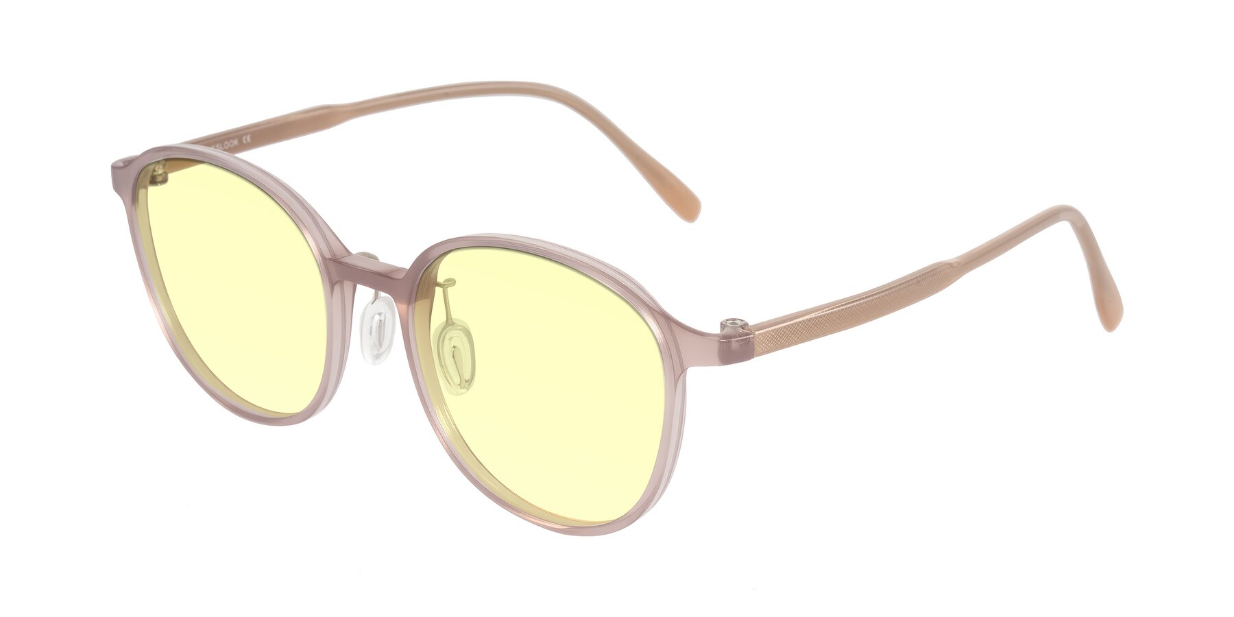 Angle of Vessani in Pastel Brown with Light Yellow Tinted Lenses