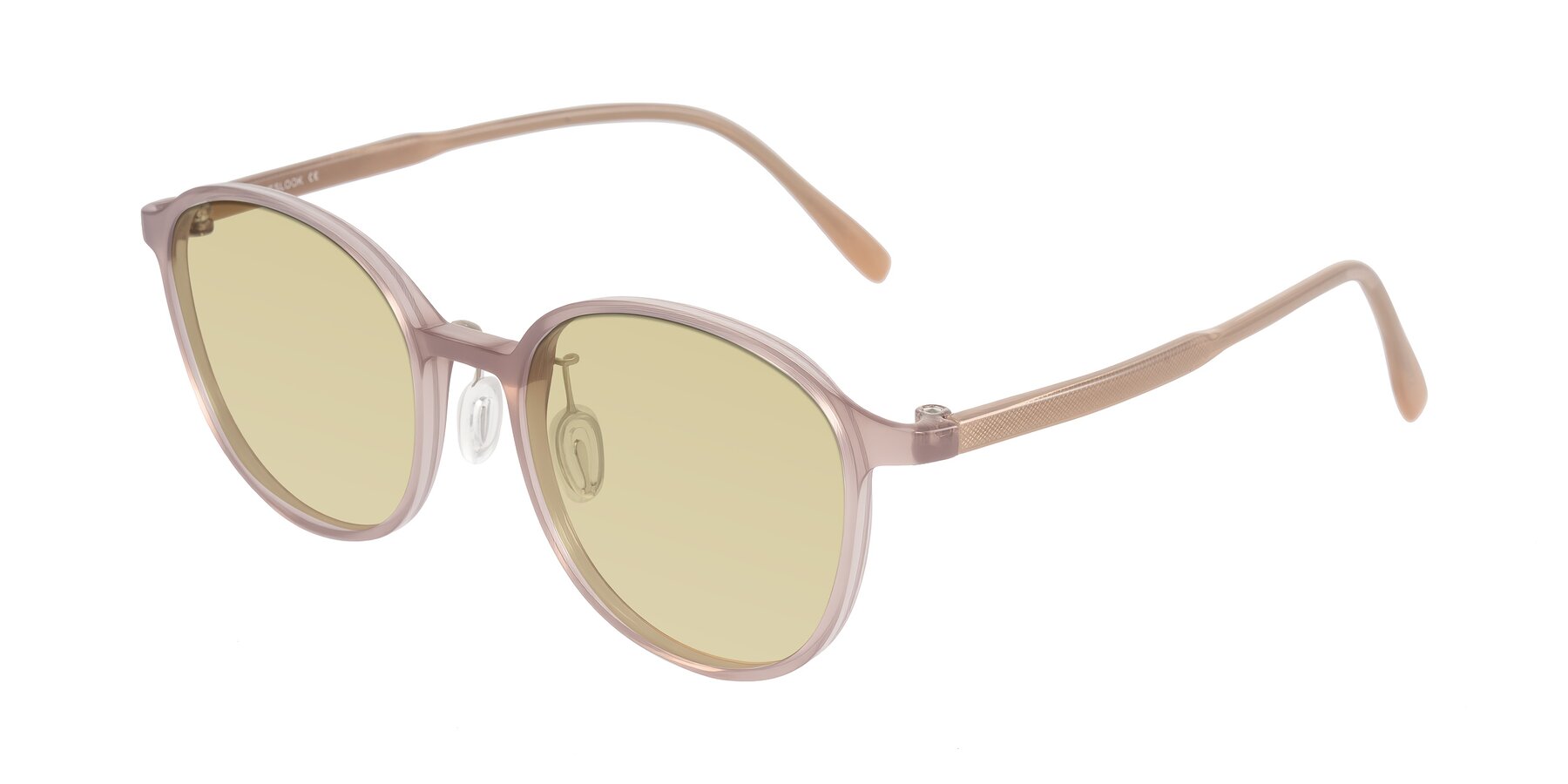 Angle of Vessani in Pastel Brown with Light Champagne Tinted Lenses
