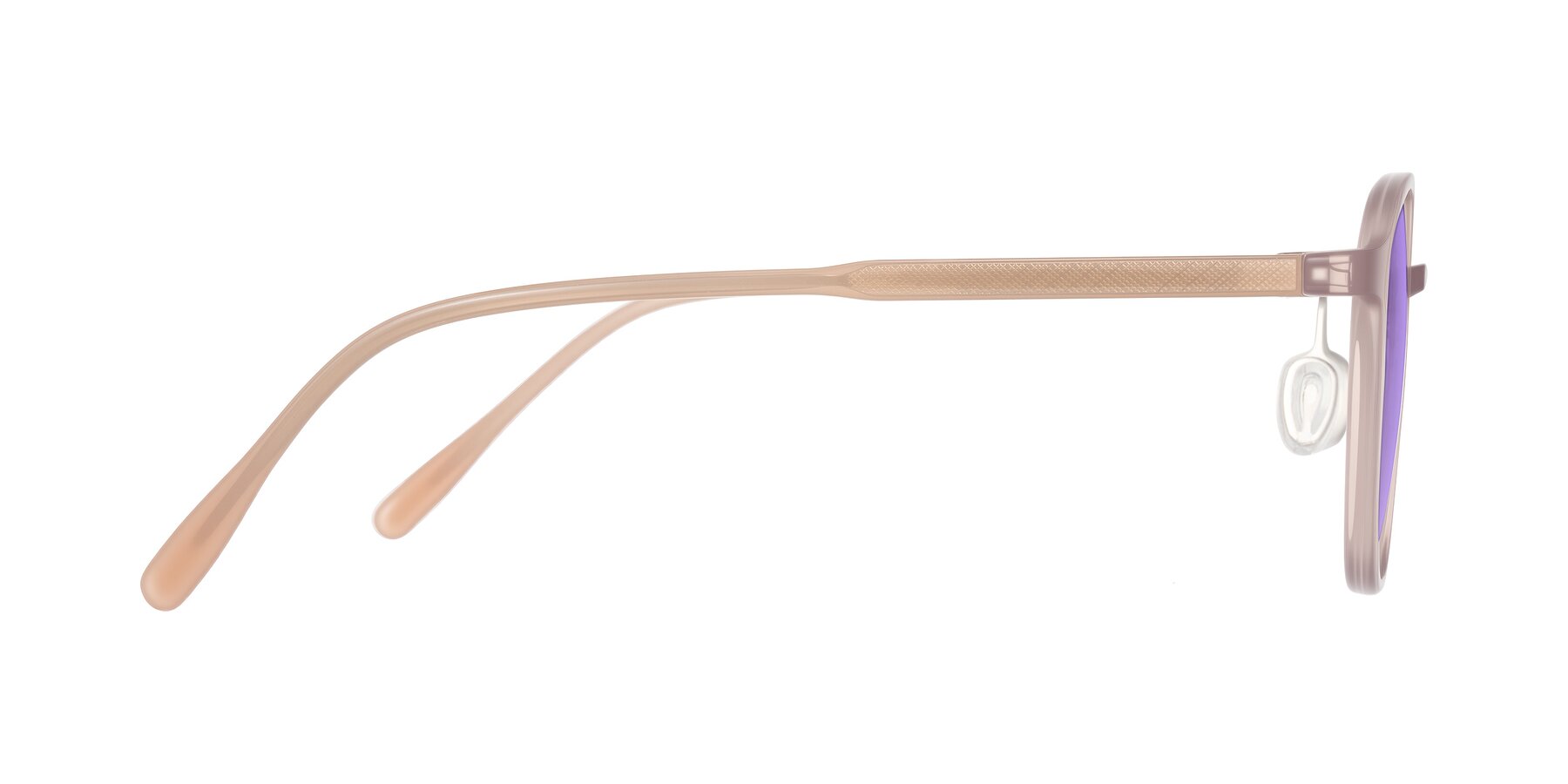 Side of Vessani in Pastel Brown with Medium Purple Tinted Lenses