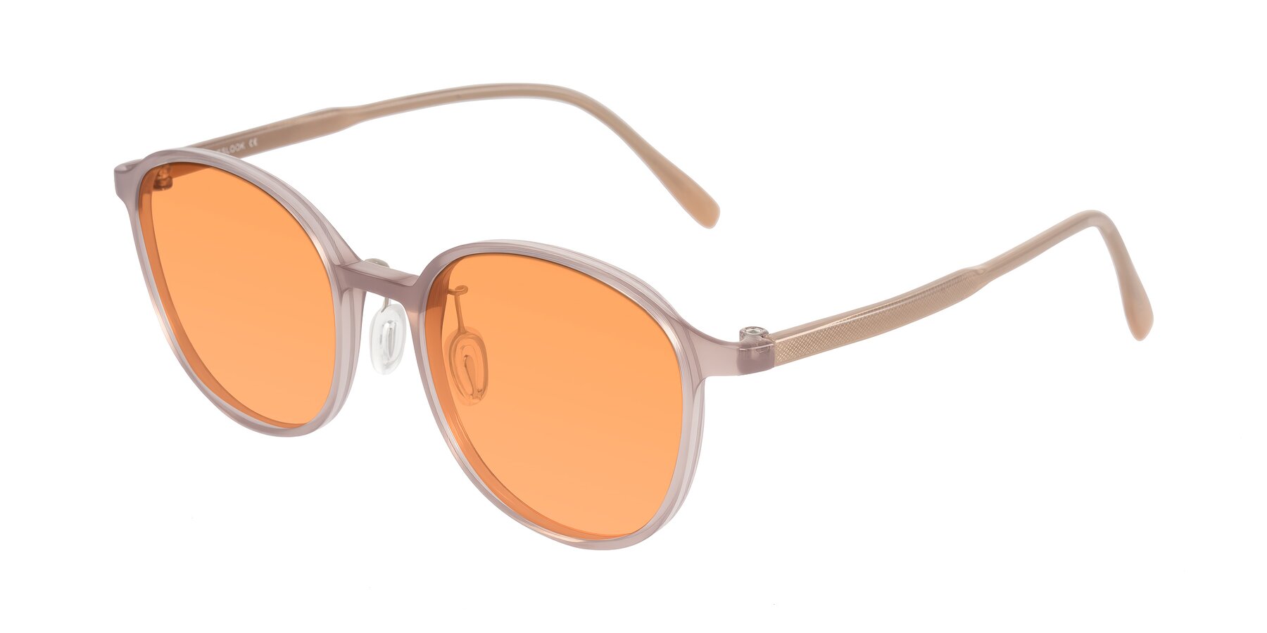 Angle of Vessani in Pastel Brown with Medium Orange Tinted Lenses