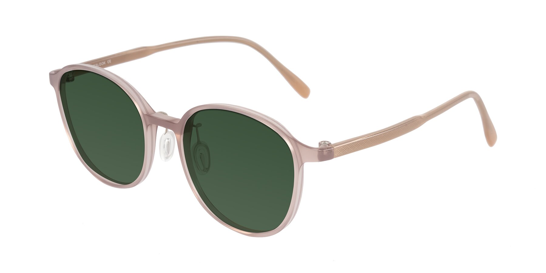 Angle of Vessani in Pastel Brown with Green Tinted Lenses