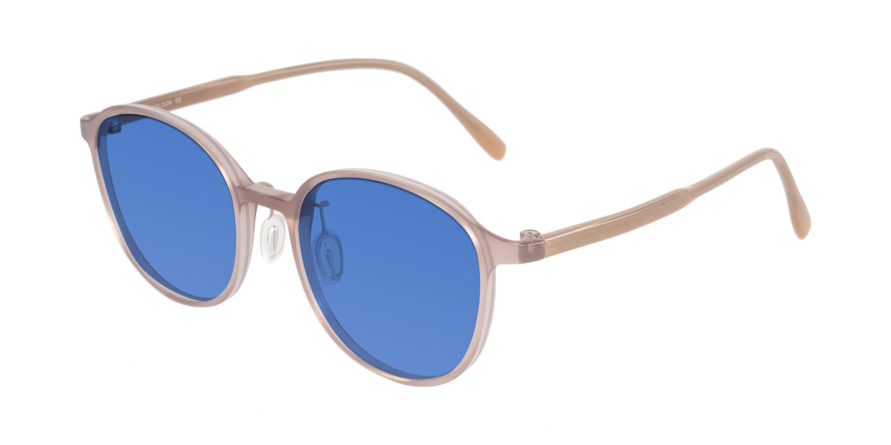 Angle of Vessani in Pastel Brown with Blue Tinted Lenses