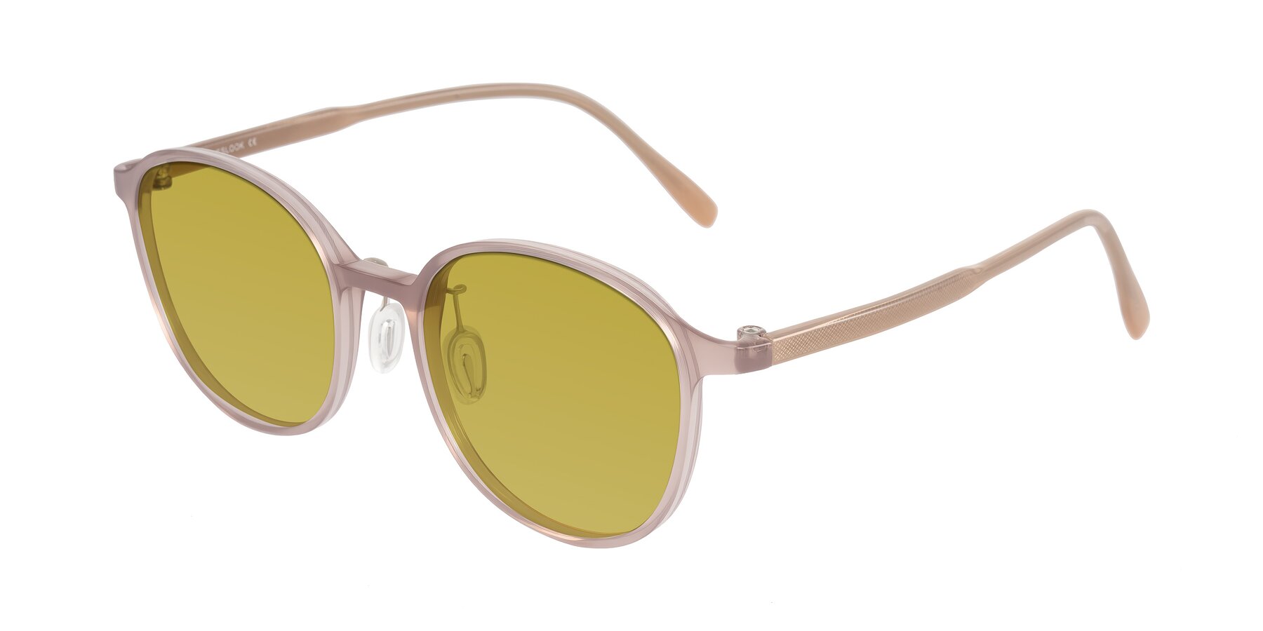 Angle of Vessani in Pastel Brown with Champagne Tinted Lenses
