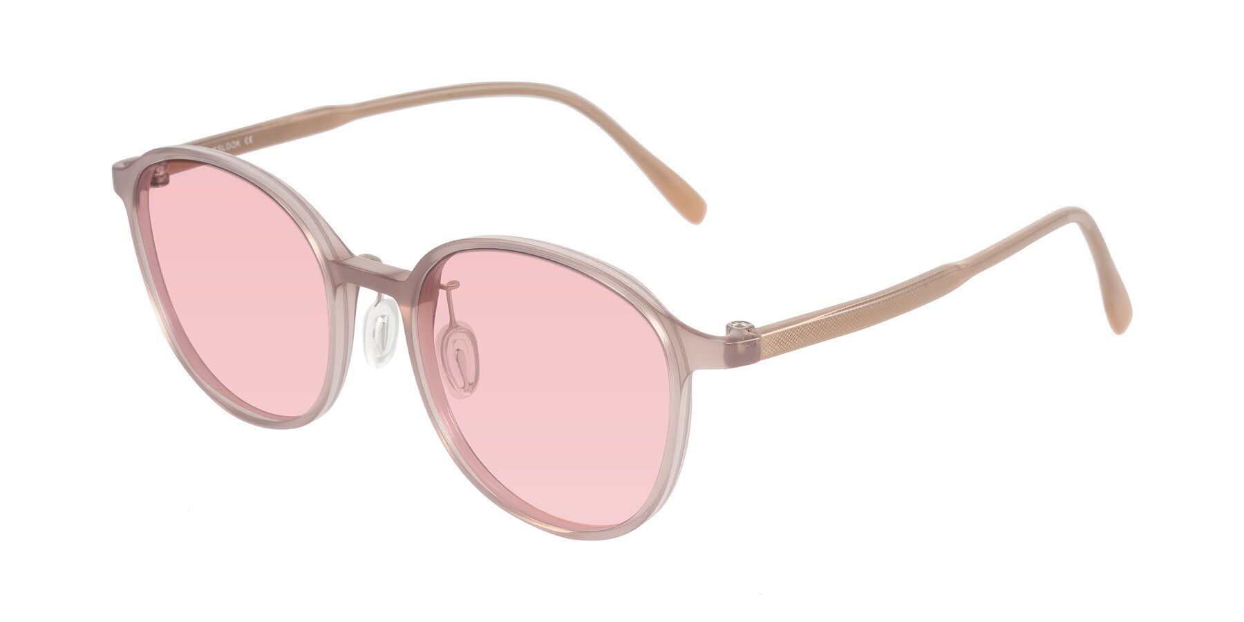 Angle of Vessani in Pastel Brown with Light Garnet Tinted Lenses