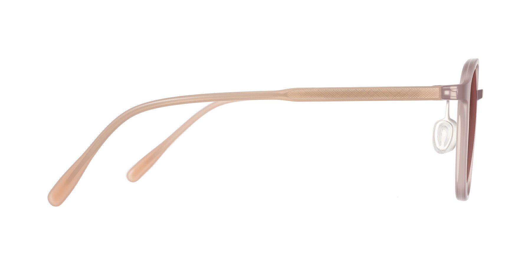 Side of Vessani in Pastel Brown with Garnet Tinted Lenses