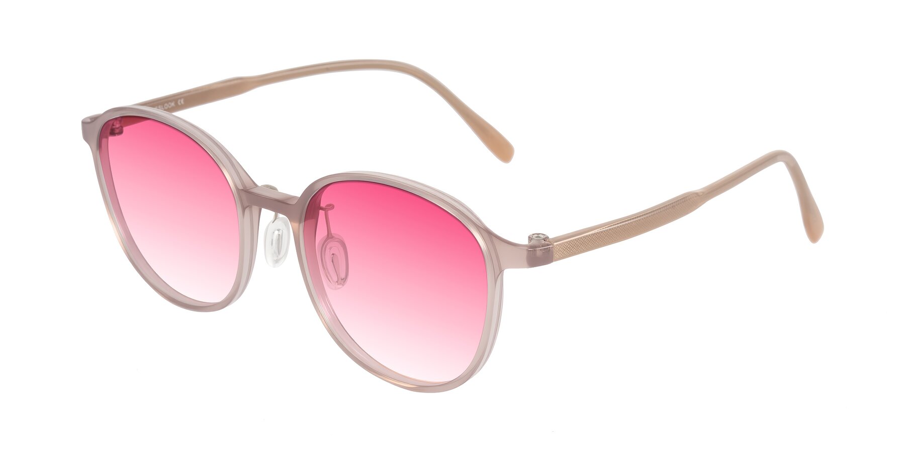 Angle of Vessani in Pastel Brown with Pink Gradient Lenses