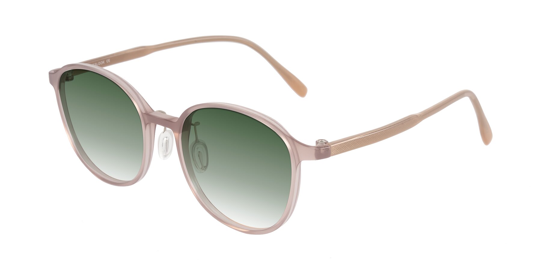 Angle of Vessani in Pastel Brown with Green Gradient Lenses