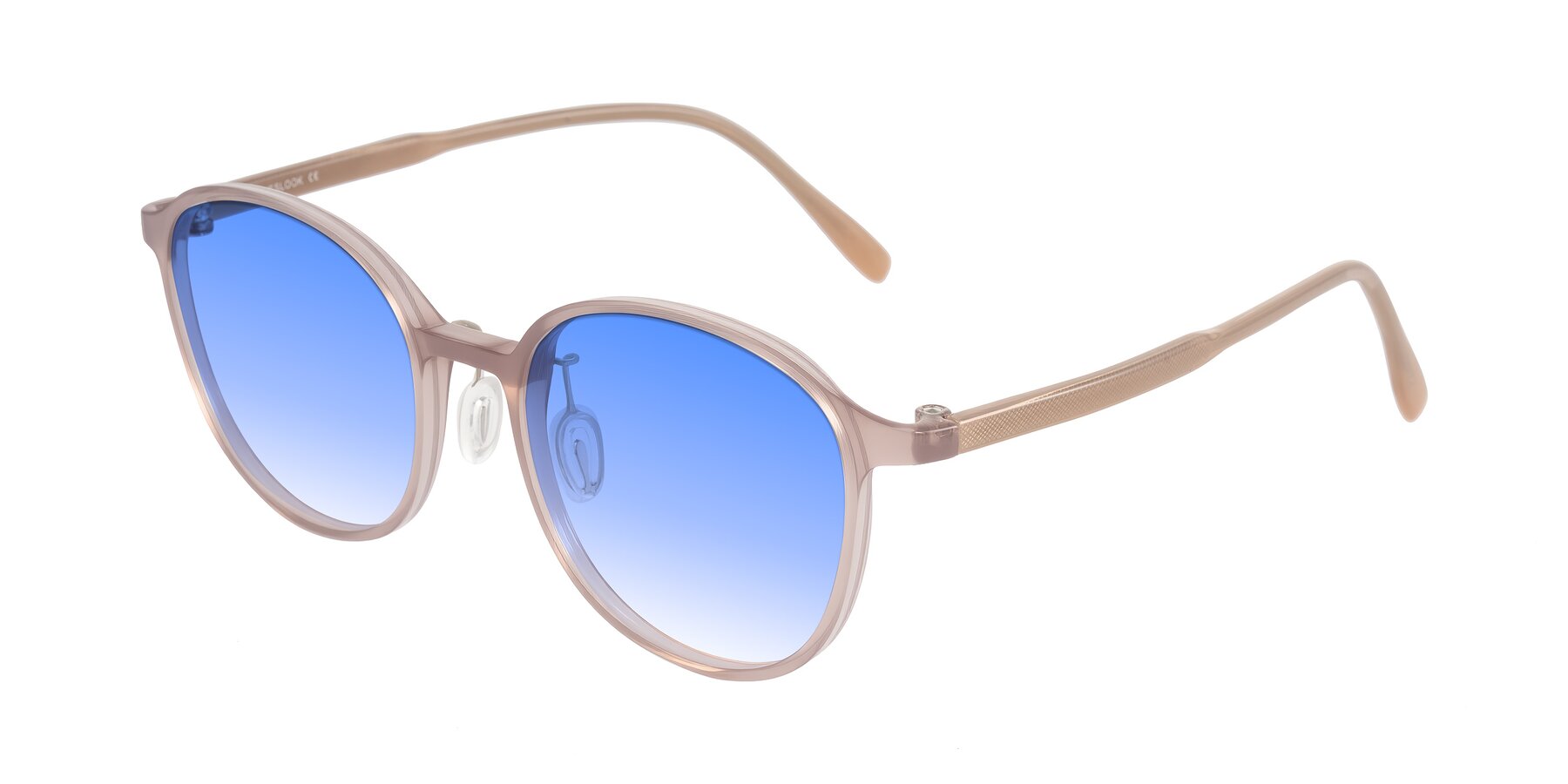 Angle of Vessani in Pastel Brown with Blue Gradient Lenses