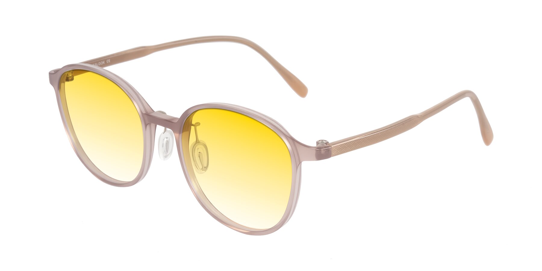 Angle of Vessani in Pastel Brown with Yellow Gradient Lenses