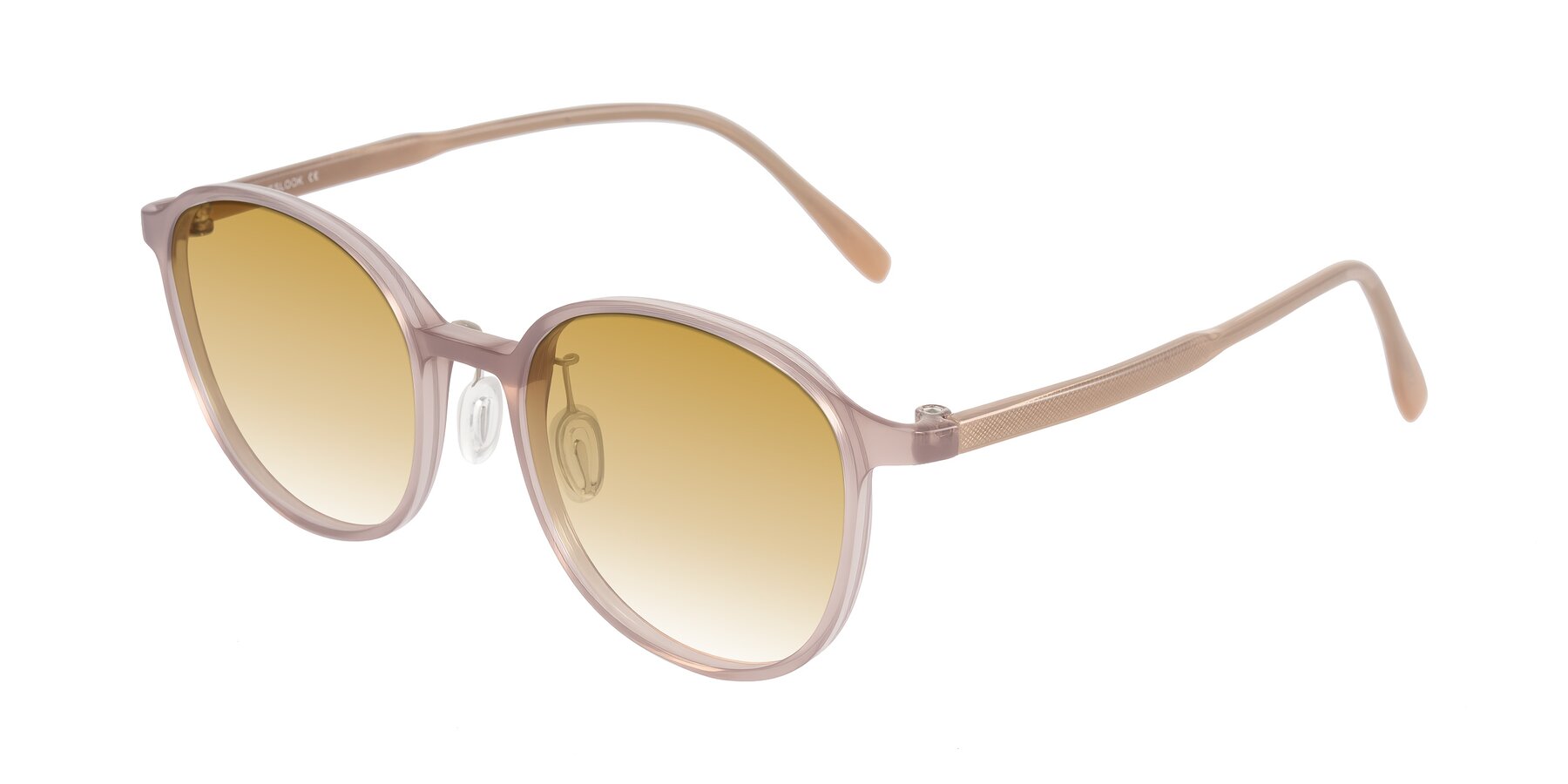 Angle of Vessani in Pastel Brown with Champagne Gradient Lenses