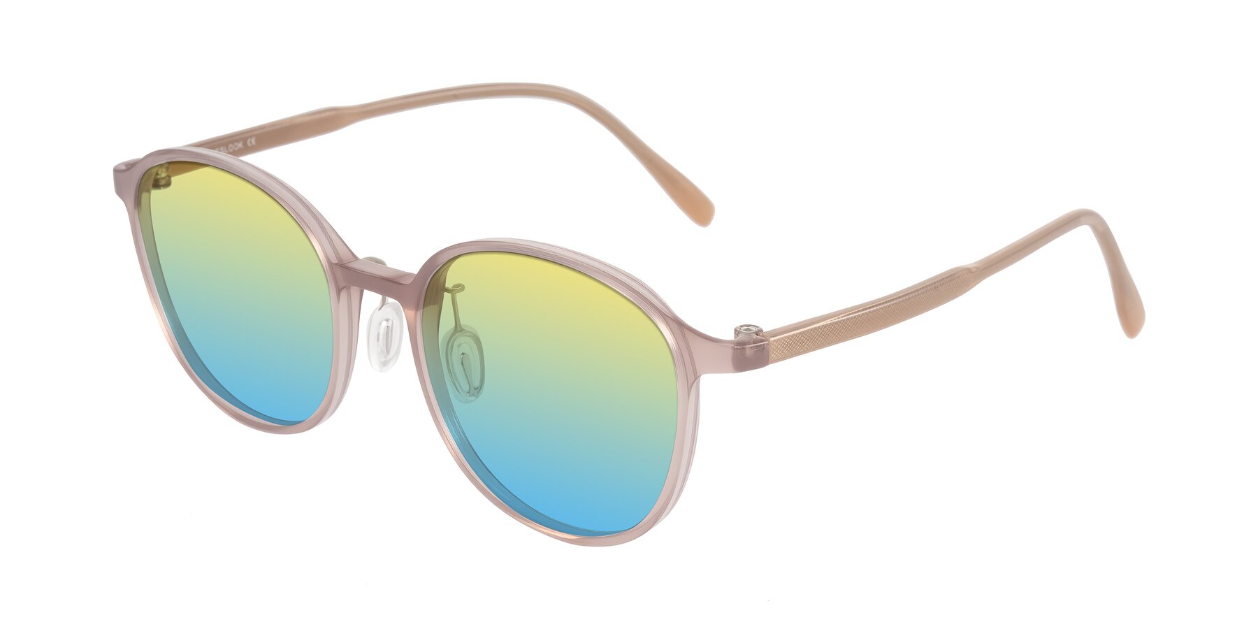 Angle of Vessani in Pastel Brown with Yellow / Blue Gradient Lenses