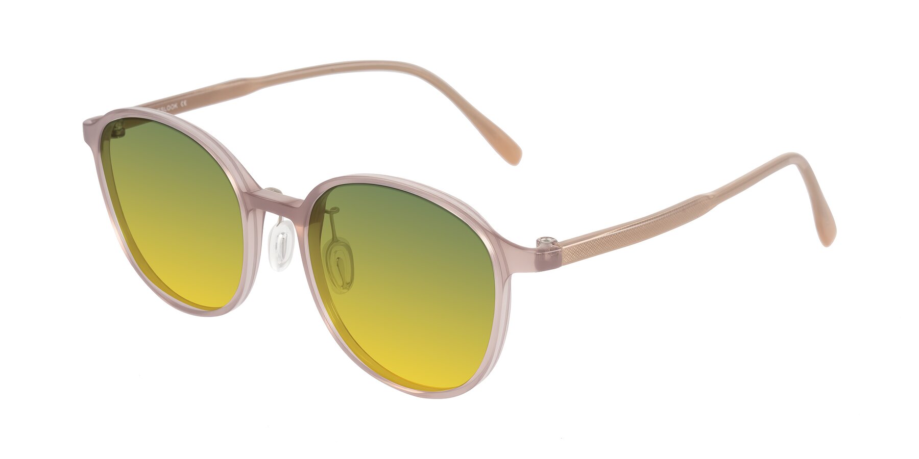 Angle of Vessani in Pastel Brown with Green / Yellow Gradient Lenses