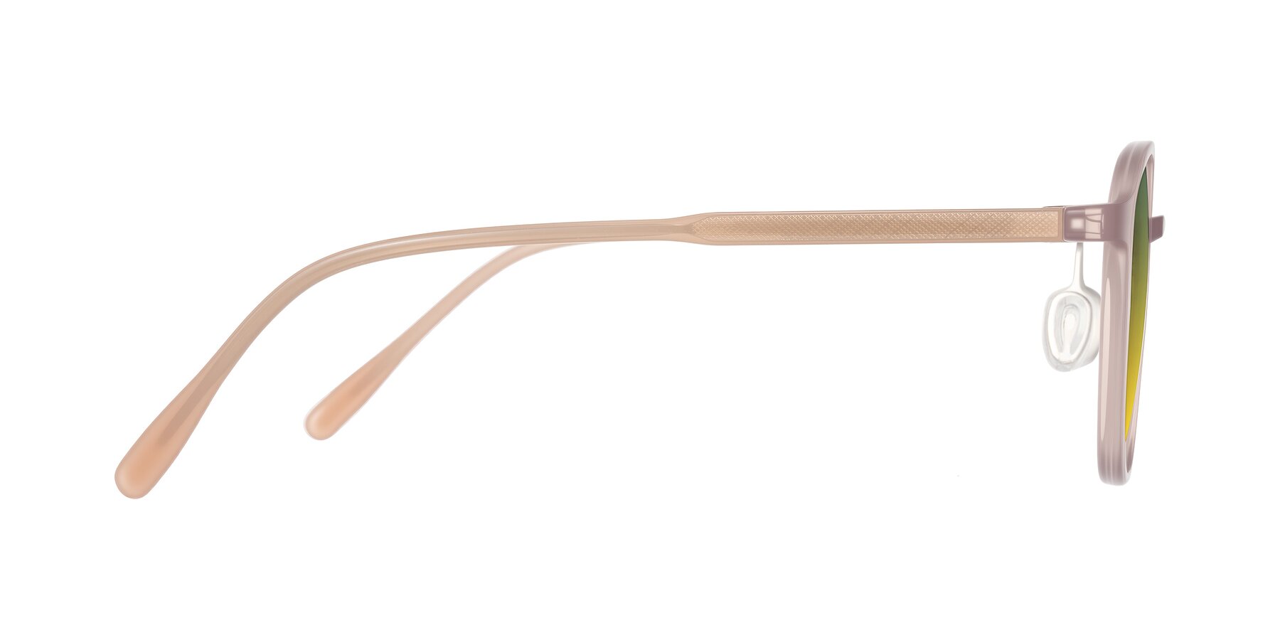 Side of Vessani in Pastel Brown with Green / Yellow Gradient Lenses