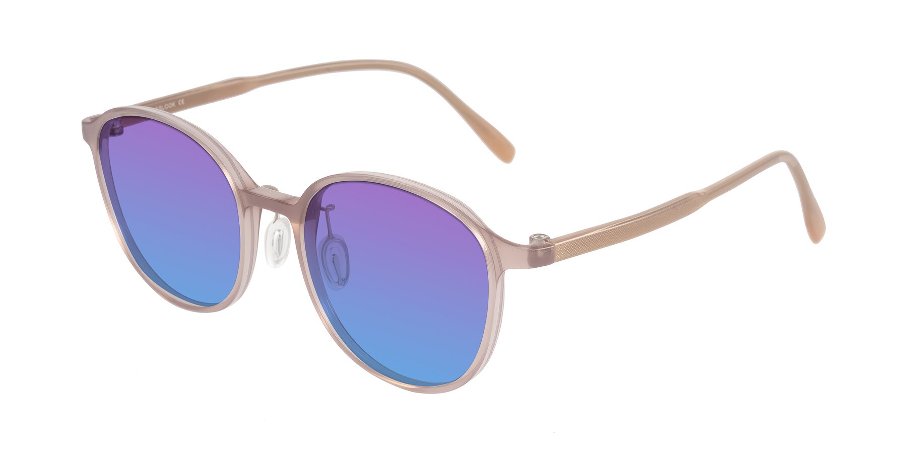Angle of Vessani in Pastel Brown with Purple / Blue Gradient Lenses