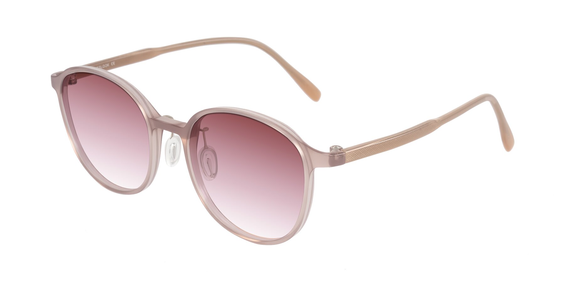 Angle of Vessani in Pastel Brown with Garnet Gradient Lenses