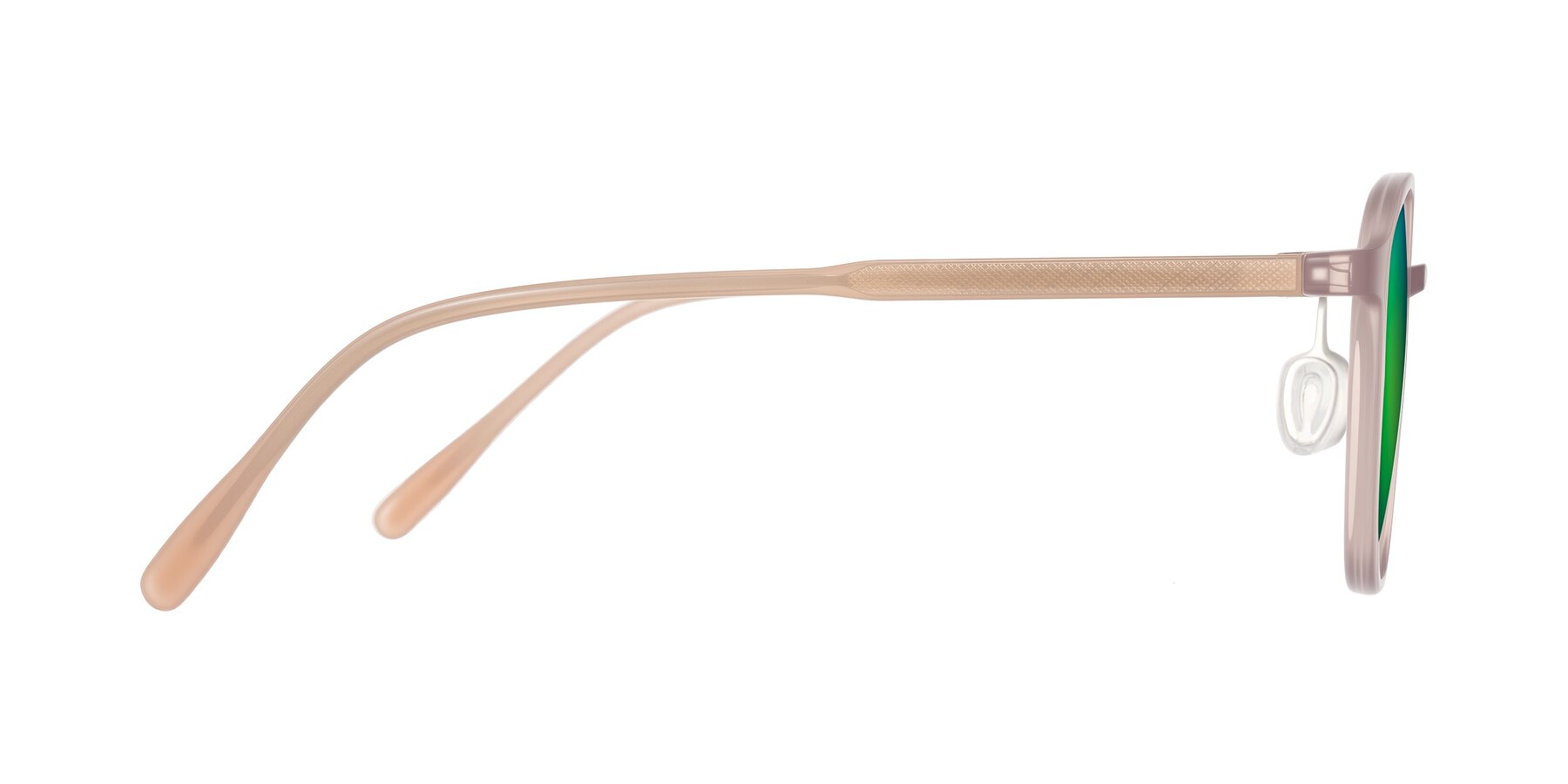 Side of Vessani in Pastel Brown with Green Mirrored Lenses