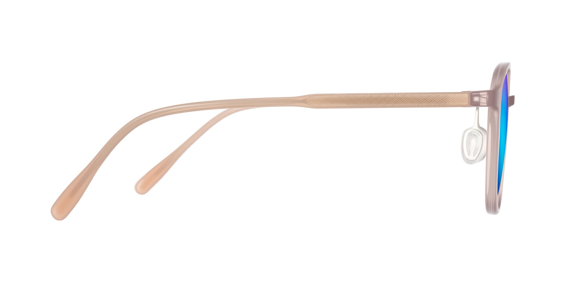 Side of Vessani in Pastel Brown with Blue Mirrored Lenses