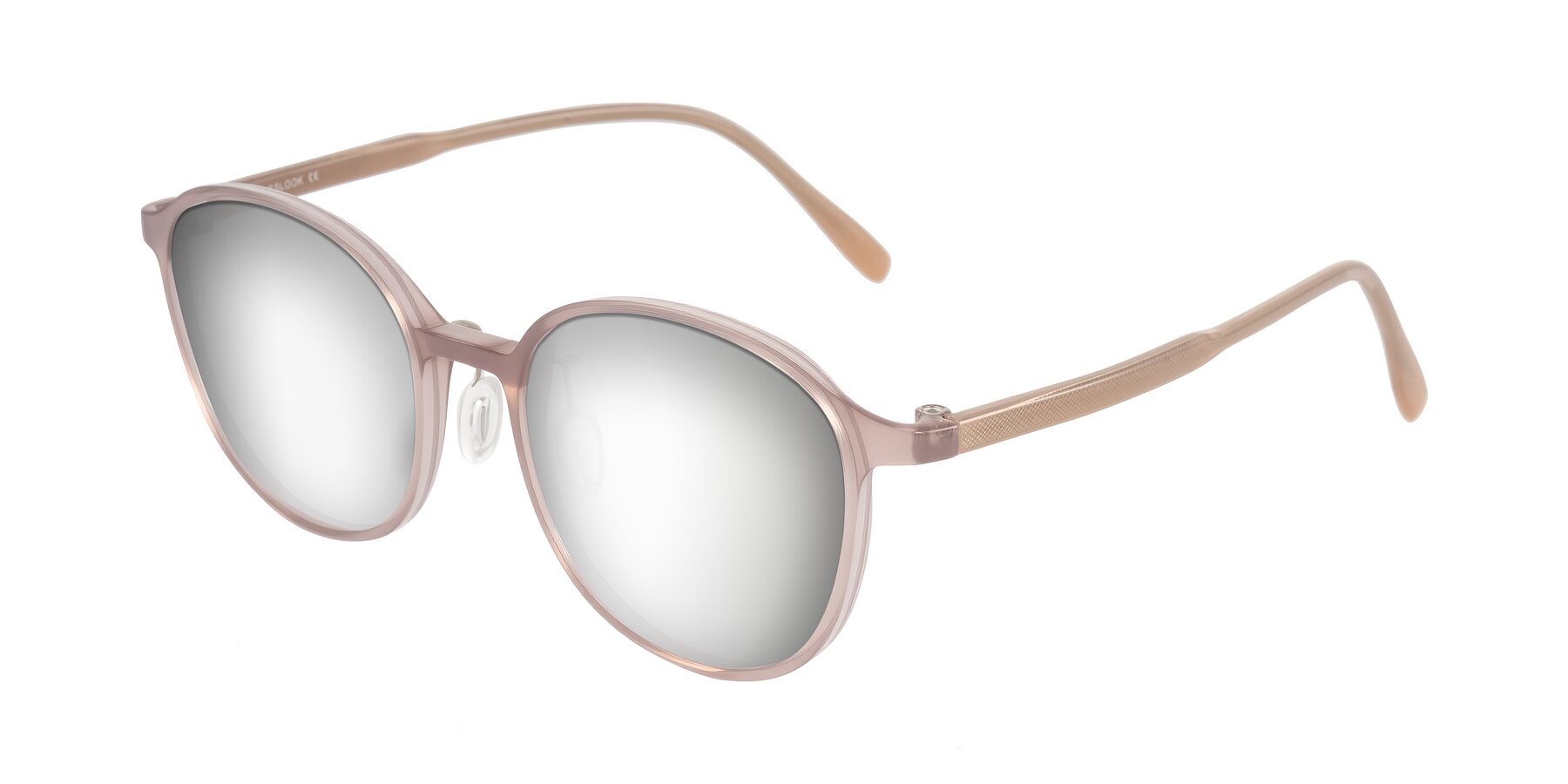 Angle of Vessani in Pastel Brown with Silver Mirrored Lenses