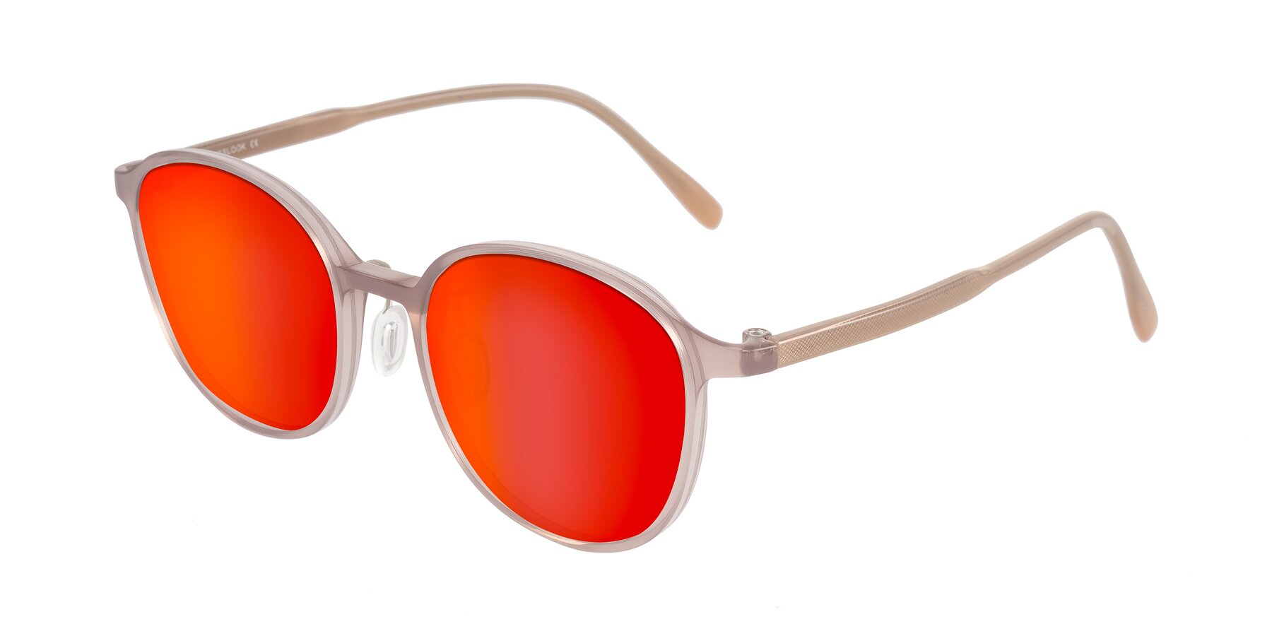 Angle of Vessani in Pastel Brown with Red Gold Mirrored Lenses