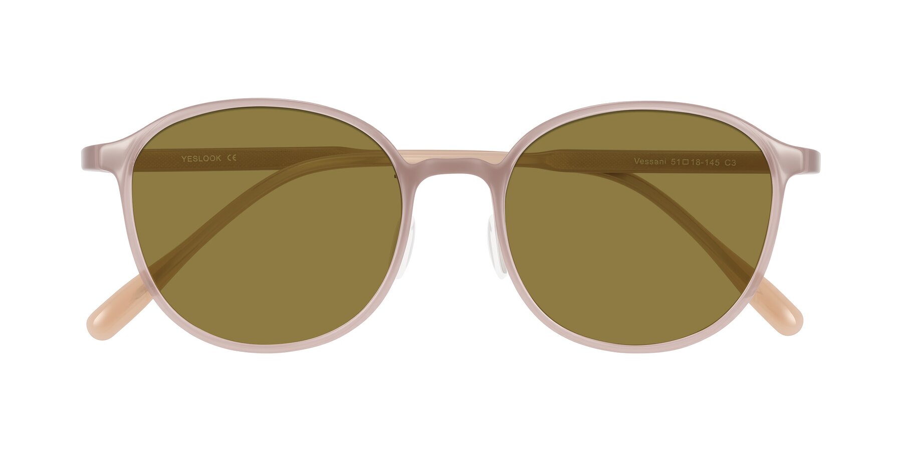 Folded Front of Vessani in Pastel Brown with Brown Polarized Lenses