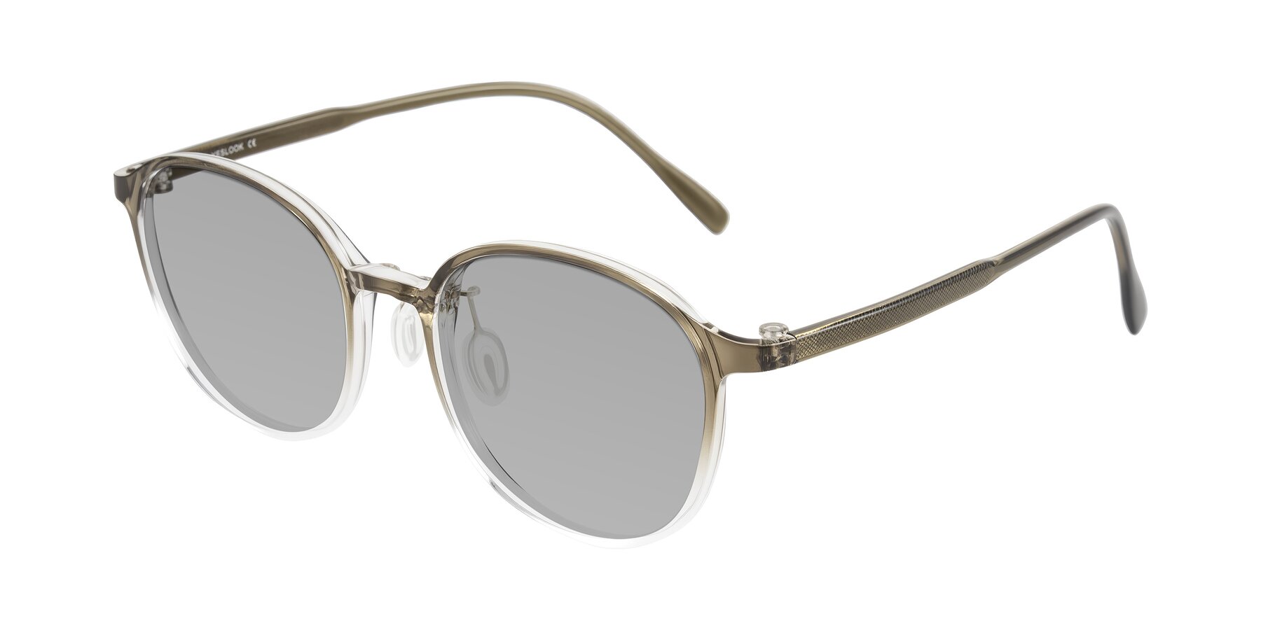 Angle of Vessani in Brown/Clear with Light Gray Tinted Lenses