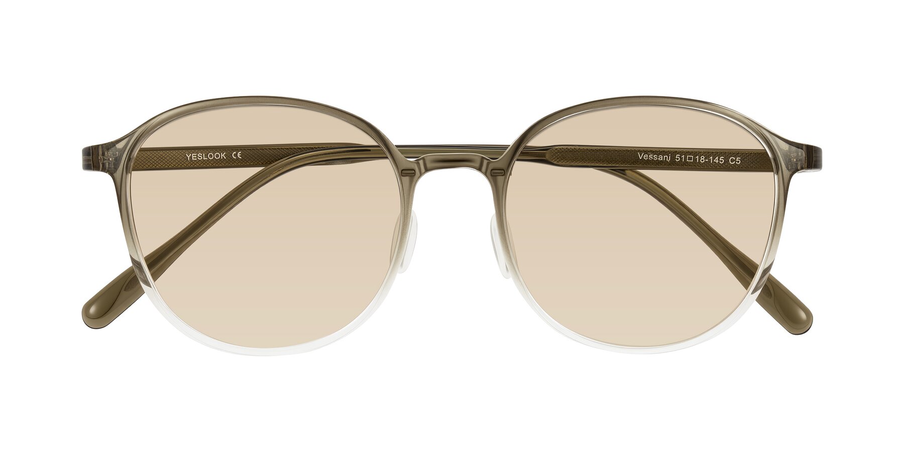 Folded Front of Vessani in Brown/Clear with Light Brown Tinted Lenses