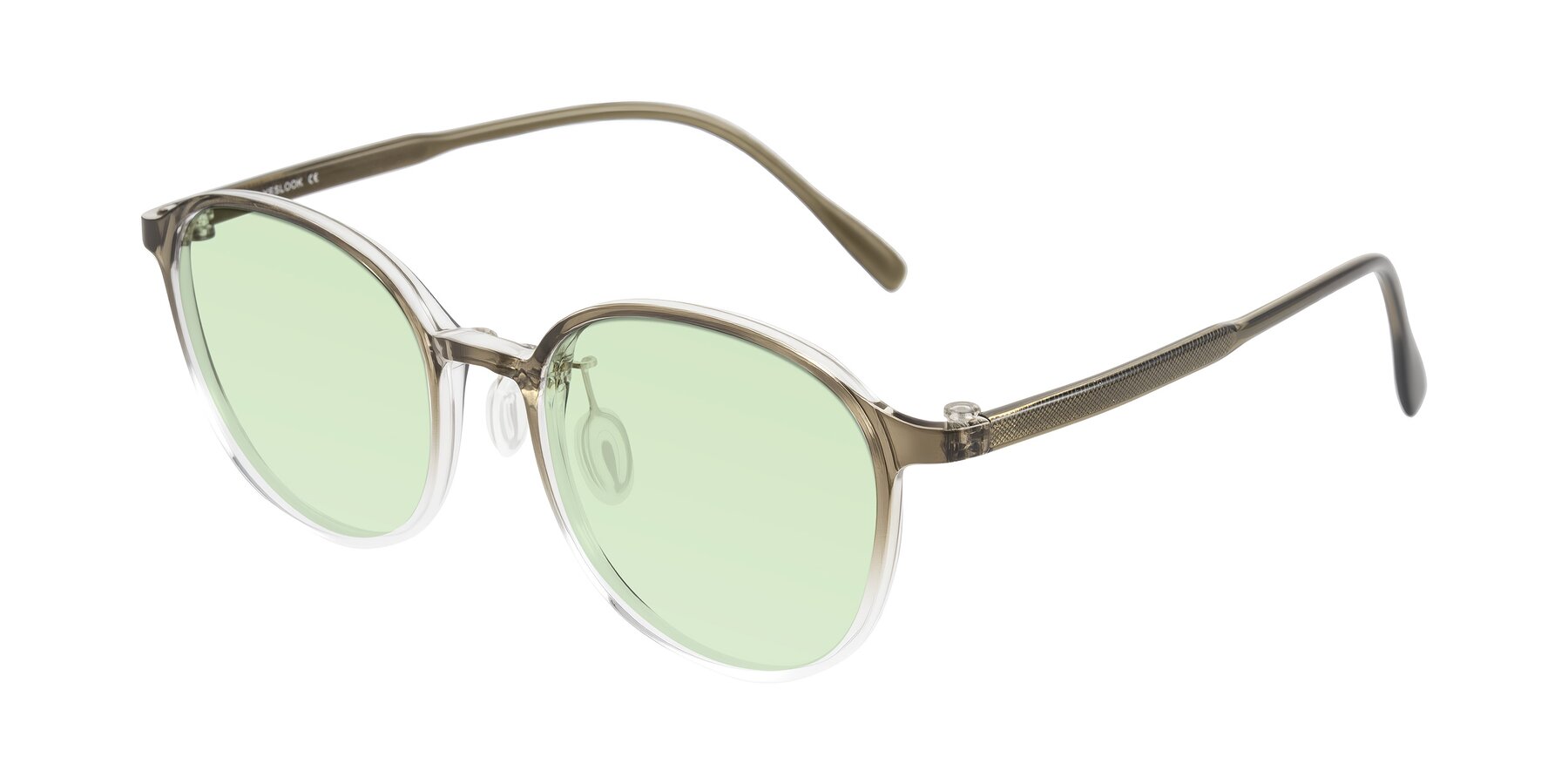 Angle of Vessani in Brown/Clear with Light Green Tinted Lenses