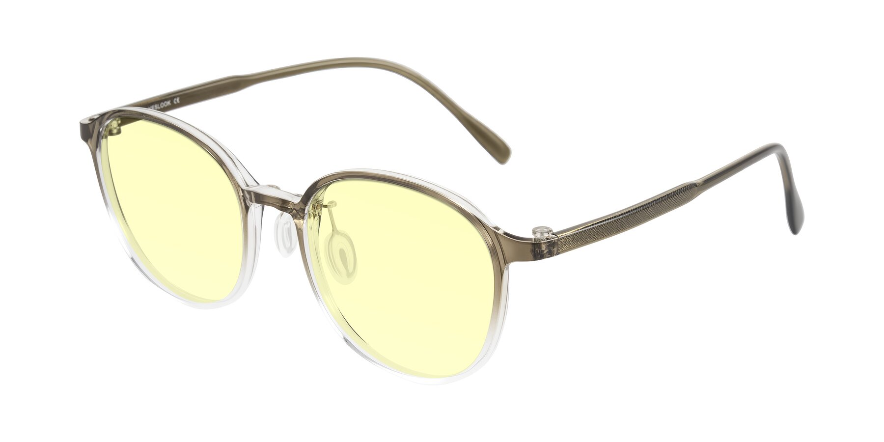 Angle of Vessani in Brown/Clear with Light Yellow Tinted Lenses