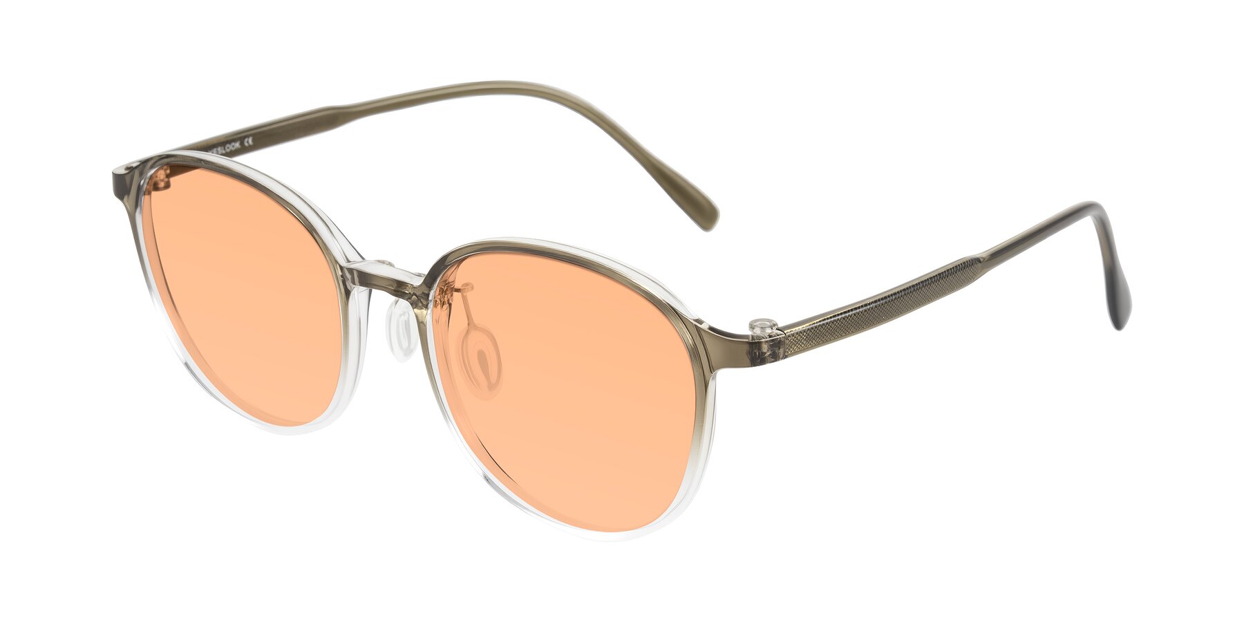 Angle of Vessani in Brown/Clear with Light Orange Tinted Lenses