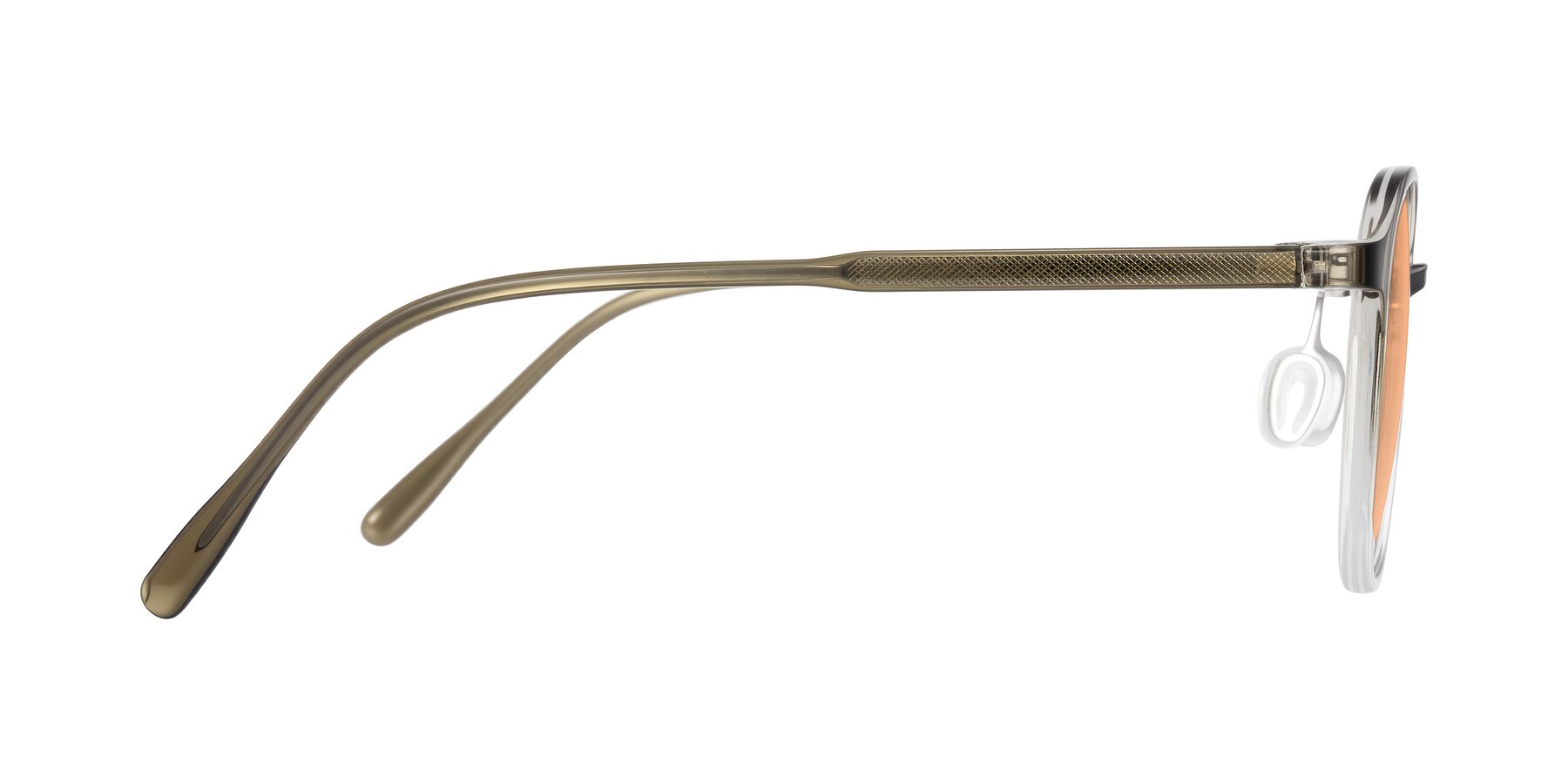 Side of Vessani in Brown/Clear with Light Orange Tinted Lenses