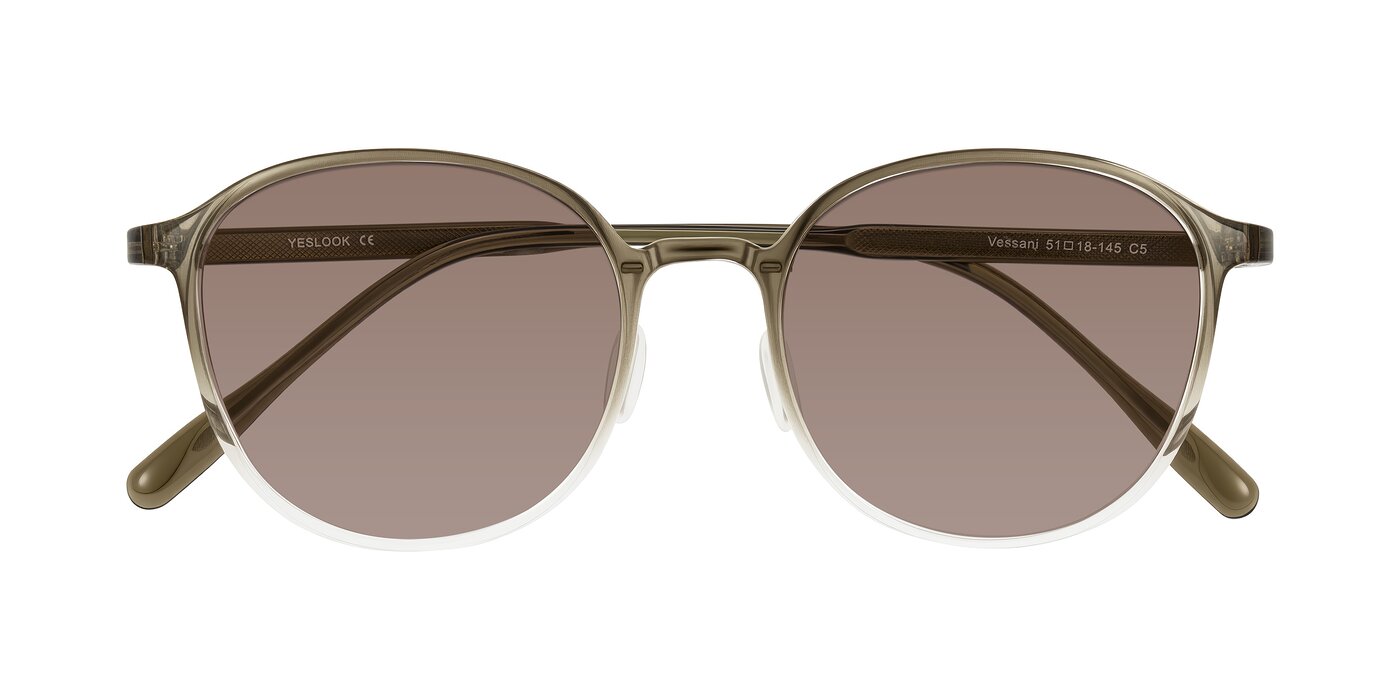 Vessani - Brown/Clear Tinted Sunglasses