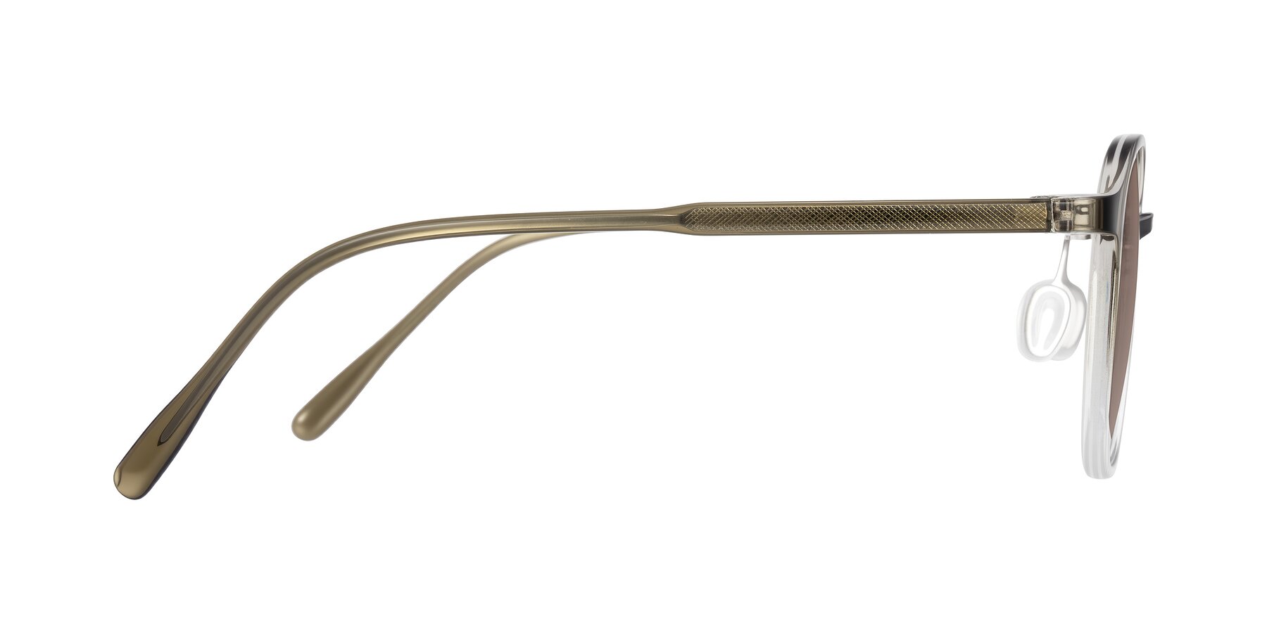 Side of Vessani in Brown/Clear with Medium Brown Tinted Lenses