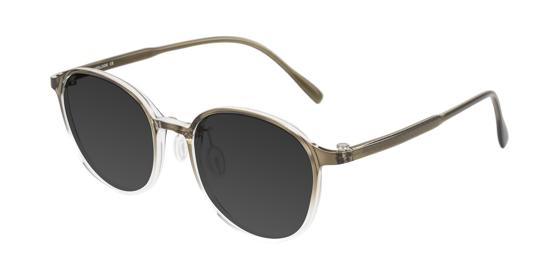 Angle of Vessani in Brown/Clear with Gray Tinted Lenses