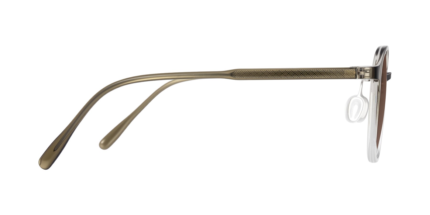 Side of Vessani in Brown/Clear with Brown Tinted Lenses