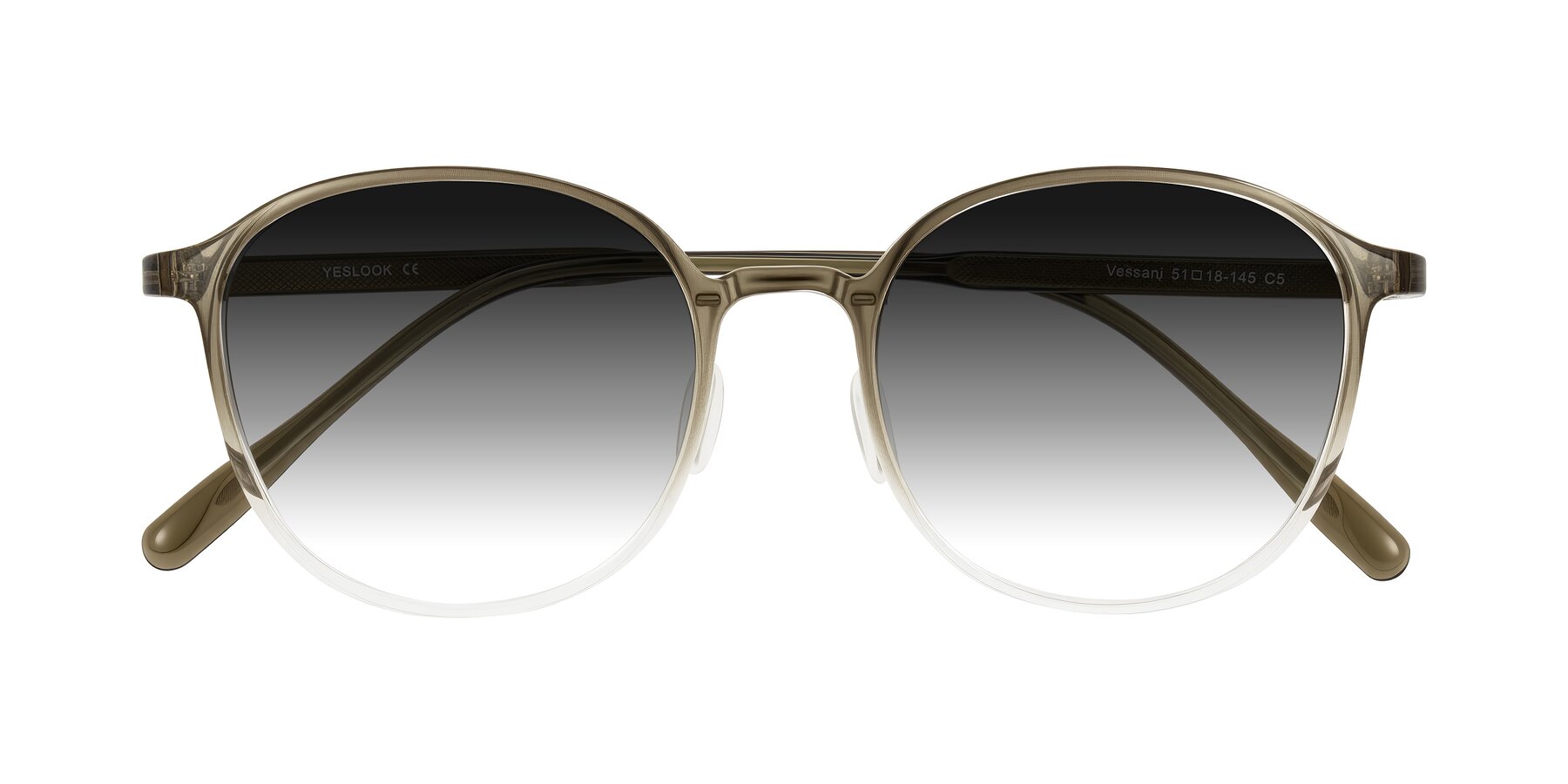 Folded Front of Vessani in Brown/Clear with Gray Gradient Lenses
