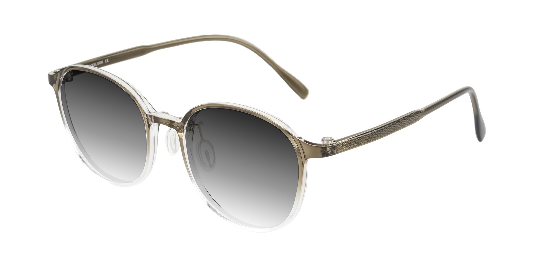 Angle of Vessani in Brown/Clear with Gray Gradient Lenses