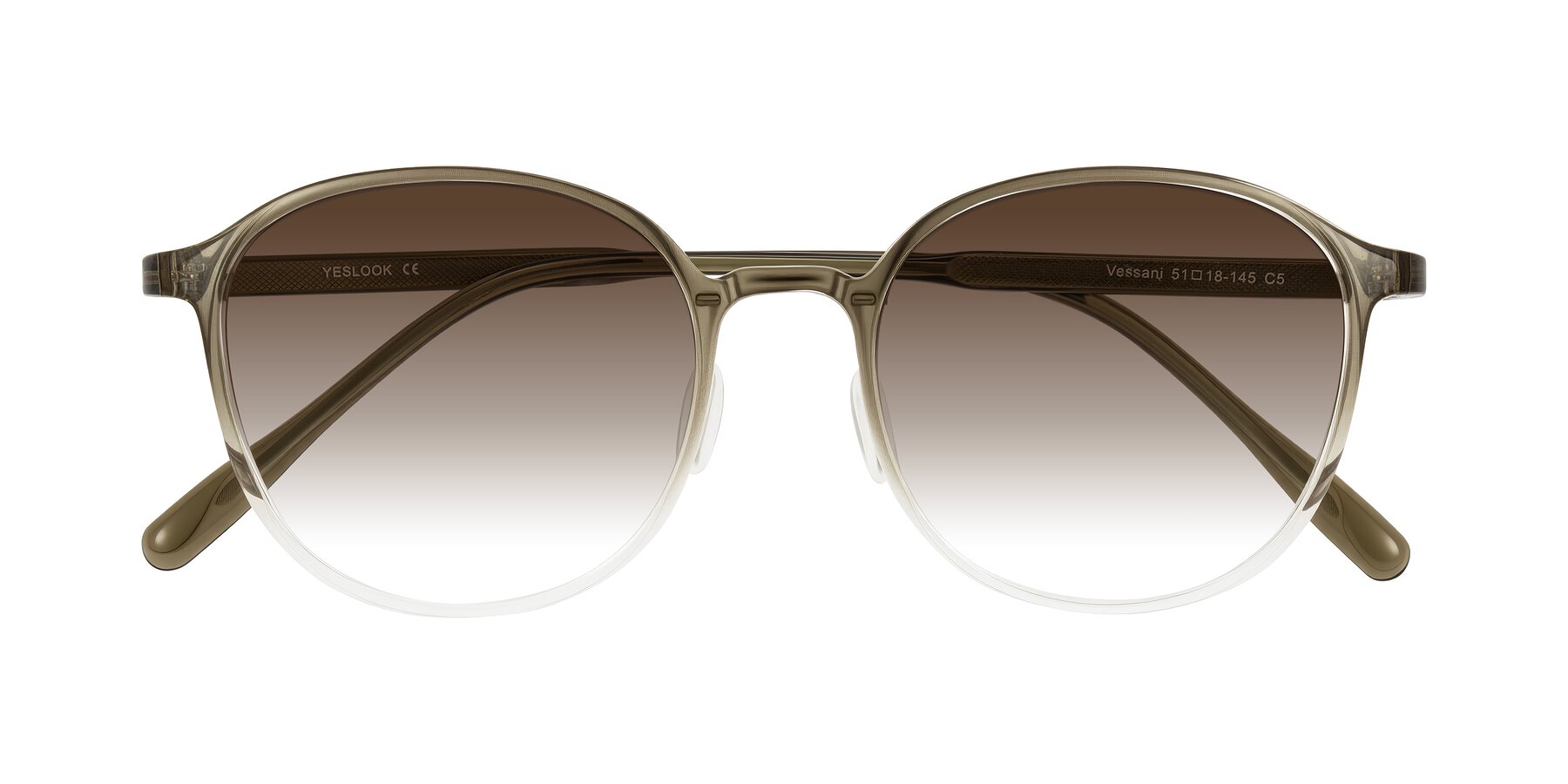 Folded Front of Vessani in Brown/Clear with Brown Gradient Lenses