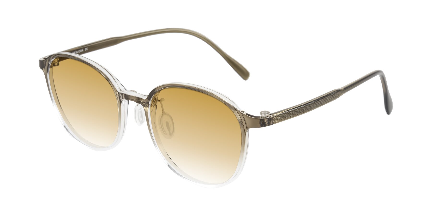 Angle of Vessani in Brown/Clear with Champagne Gradient Lenses