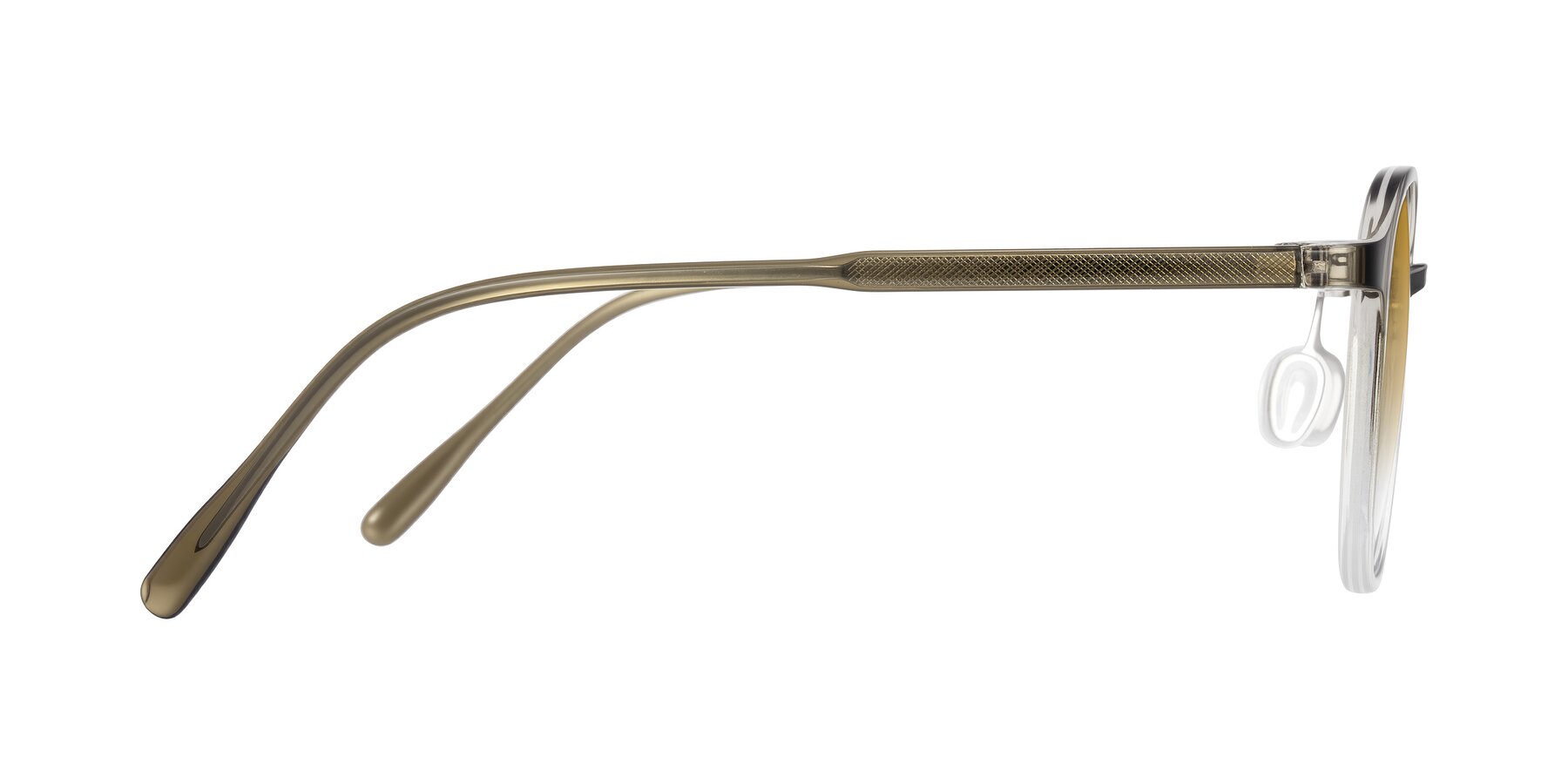 Side of Vessani in Brown/Clear with Champagne Gradient Lenses