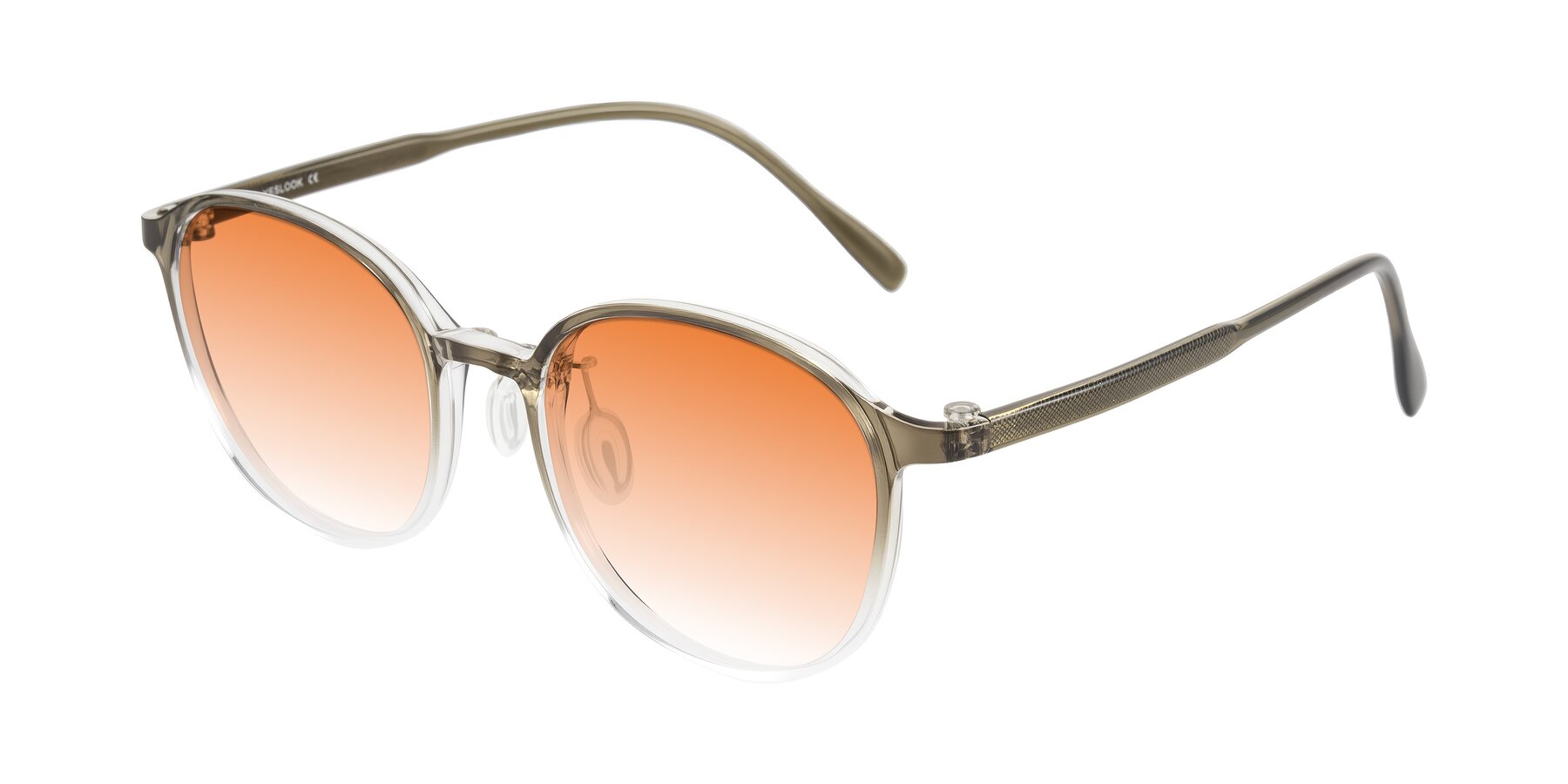 Angle of Vessani in Brown/Clear with Orange Gradient Lenses