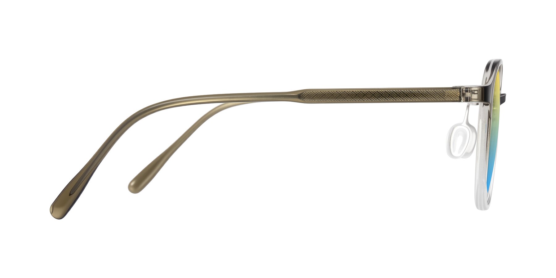 Side of Vessani in Brown/Clear with Yellow / Blue Gradient Lenses