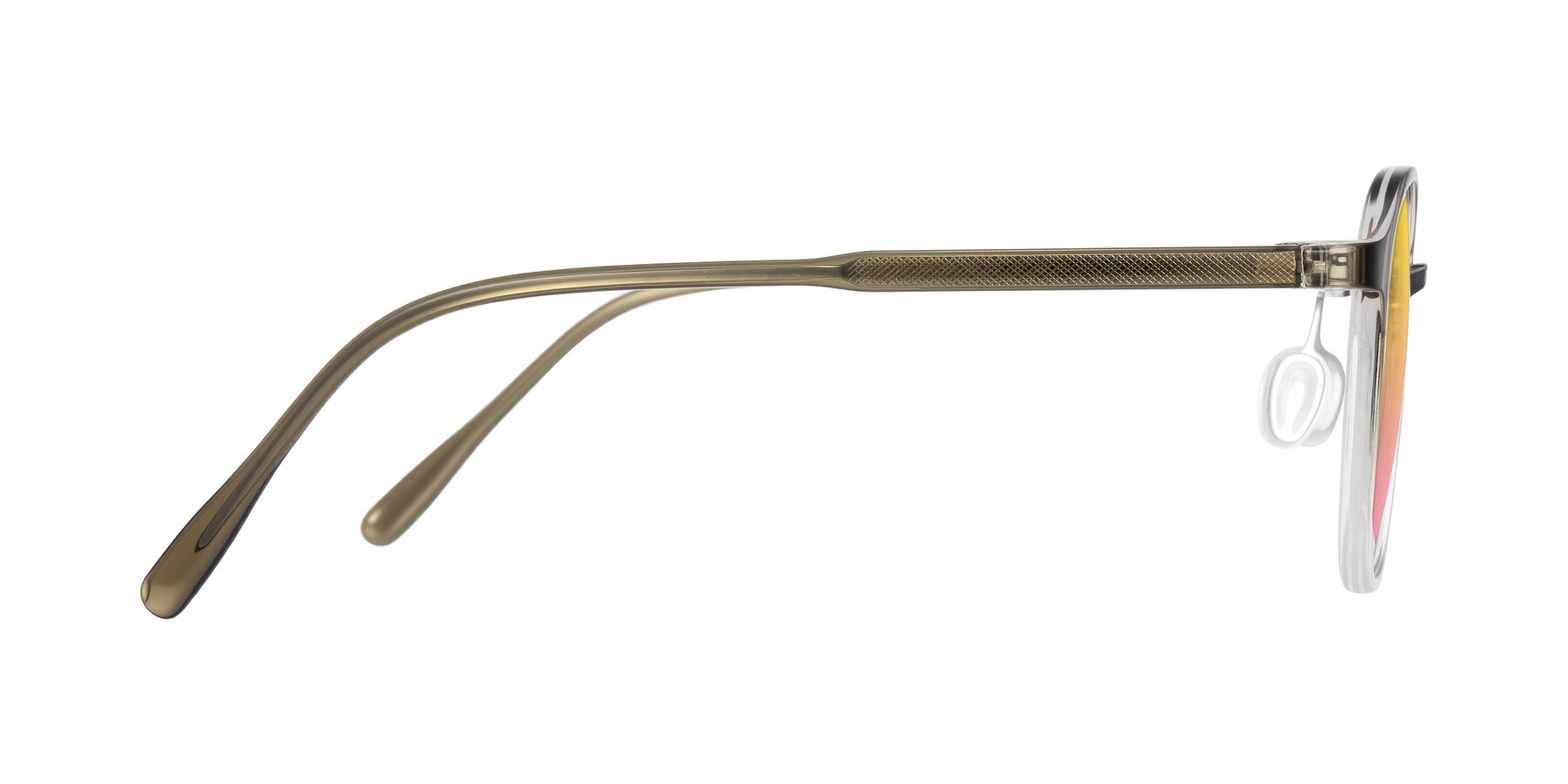Side of Vessani in Brown/Clear with Yellow / Pink Gradient Lenses