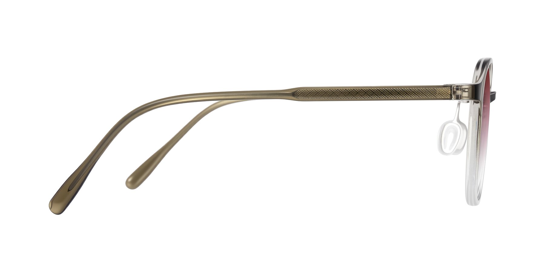 Side of Vessani in Brown/Clear with Garnet Gradient Lenses