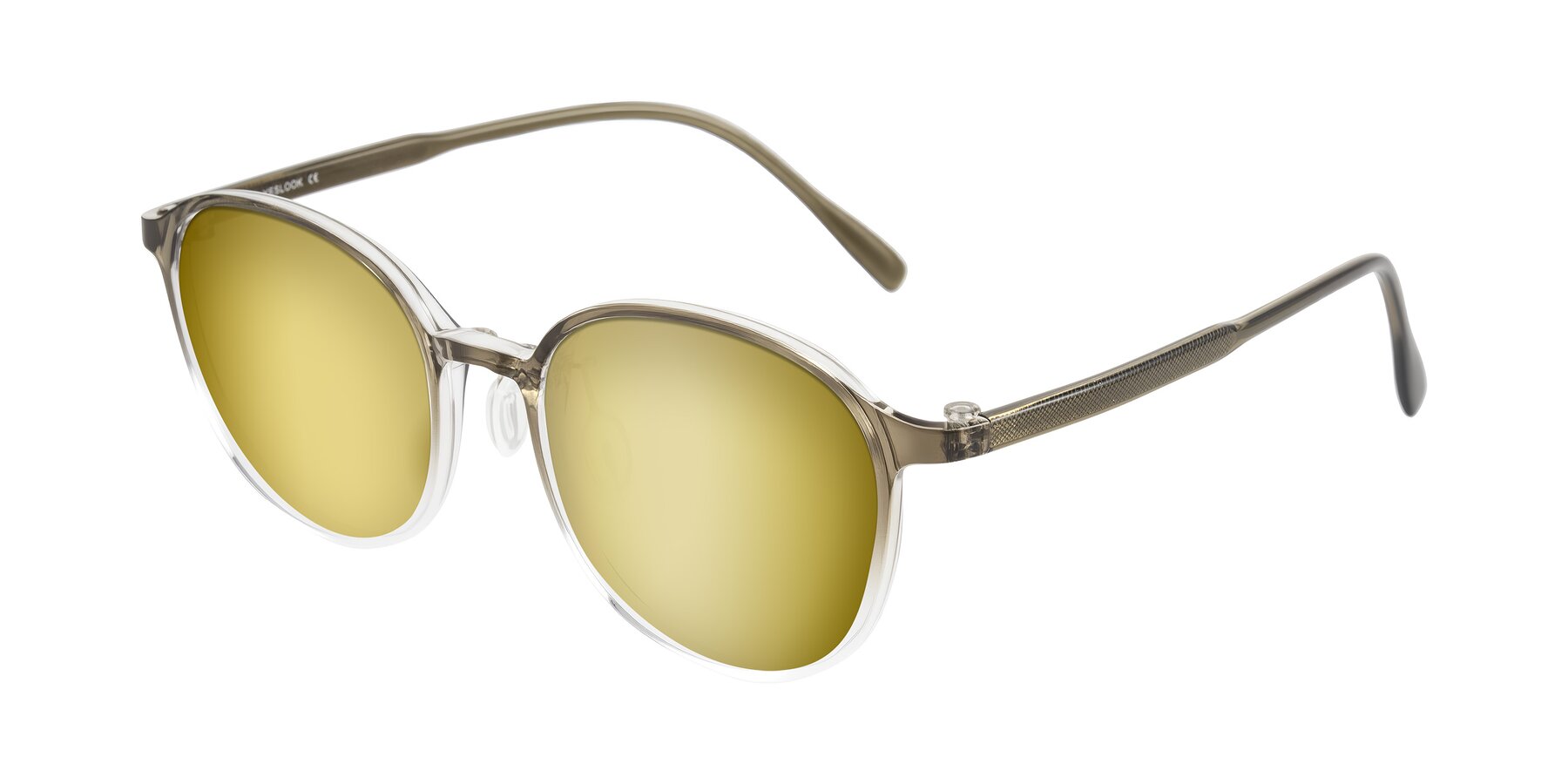 Angle of Vessani in Brown/Clear with Gold Mirrored Lenses