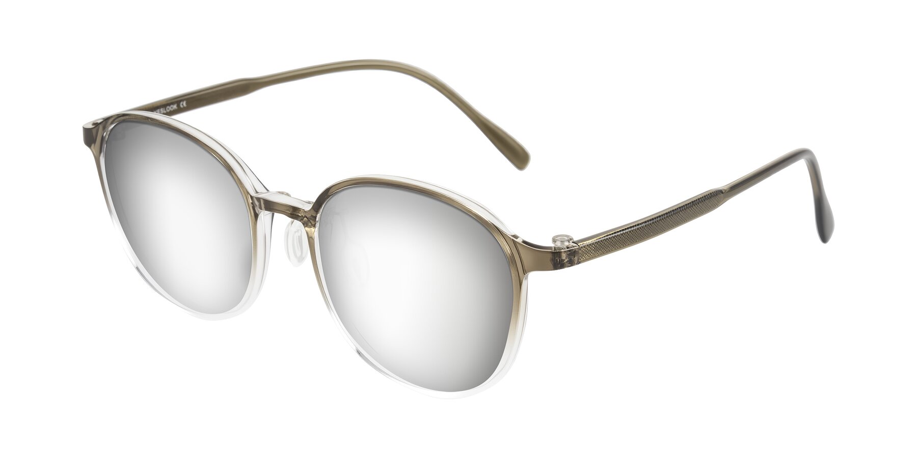 Angle of Vessani in Brown/Clear with Silver Mirrored Lenses