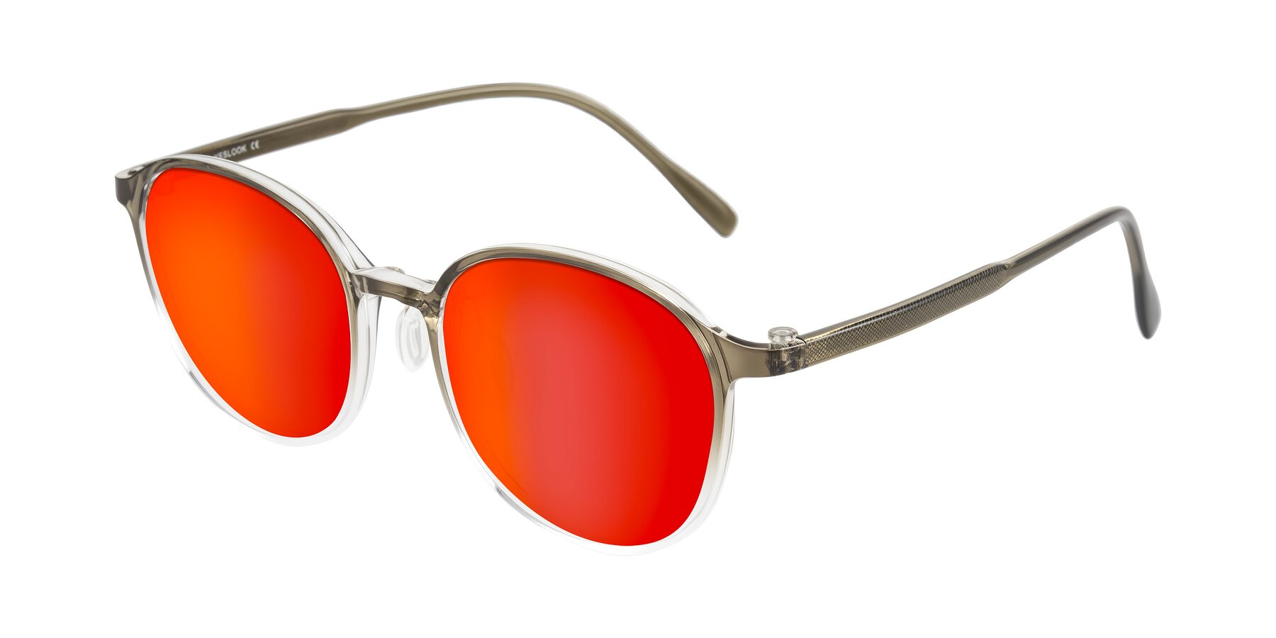 Angle of Vessani in Brown/Clear with Red Gold Mirrored Lenses