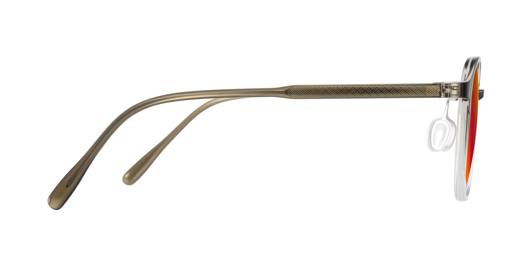 Side of Vessani in Brown/Clear with Red Gold Mirrored Lenses