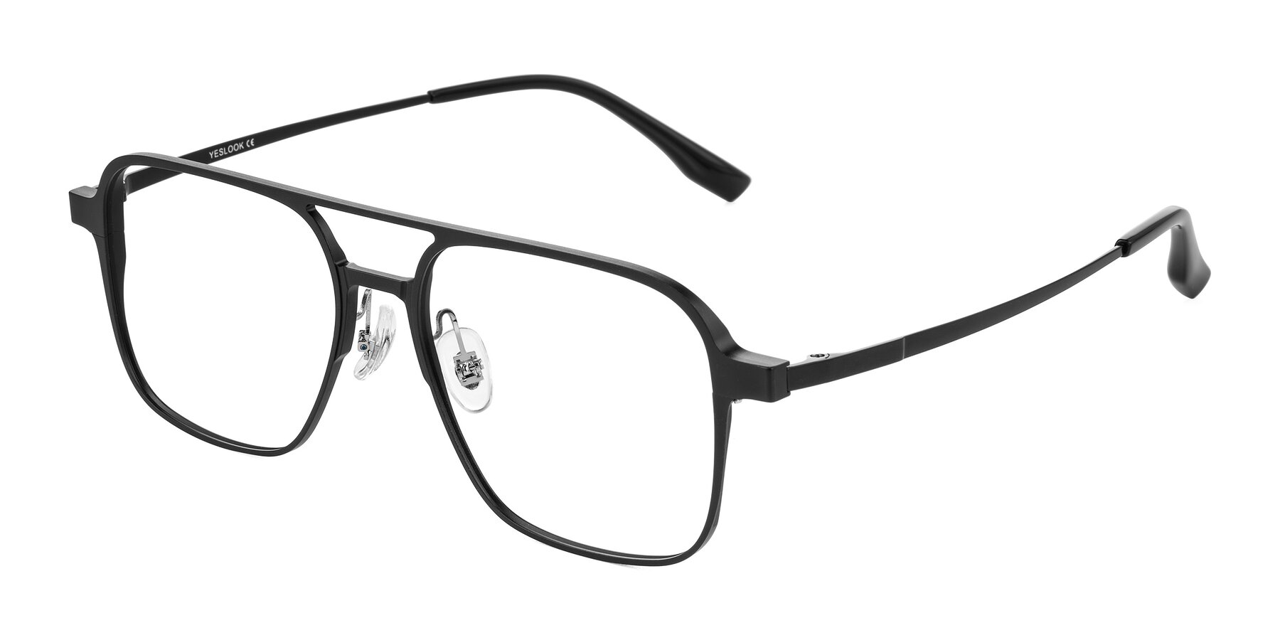 Angle of Sanya in Matte Black with Clear Blue Light Blocking Lenses